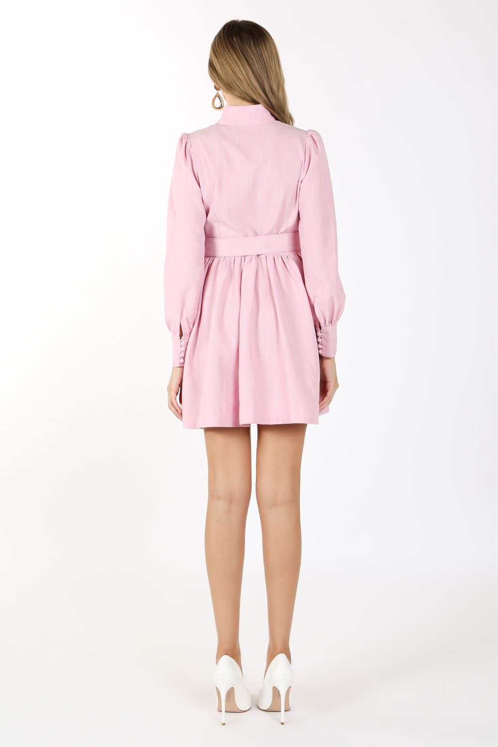 Beulah Styles Short Vintage Long Sleeve Mini Dress - Pink - Size S - Cocktail Dress Beulah Styles Short Vintage Long Sleeve Mini Dress - Pink - Size S - Cocktail Dress