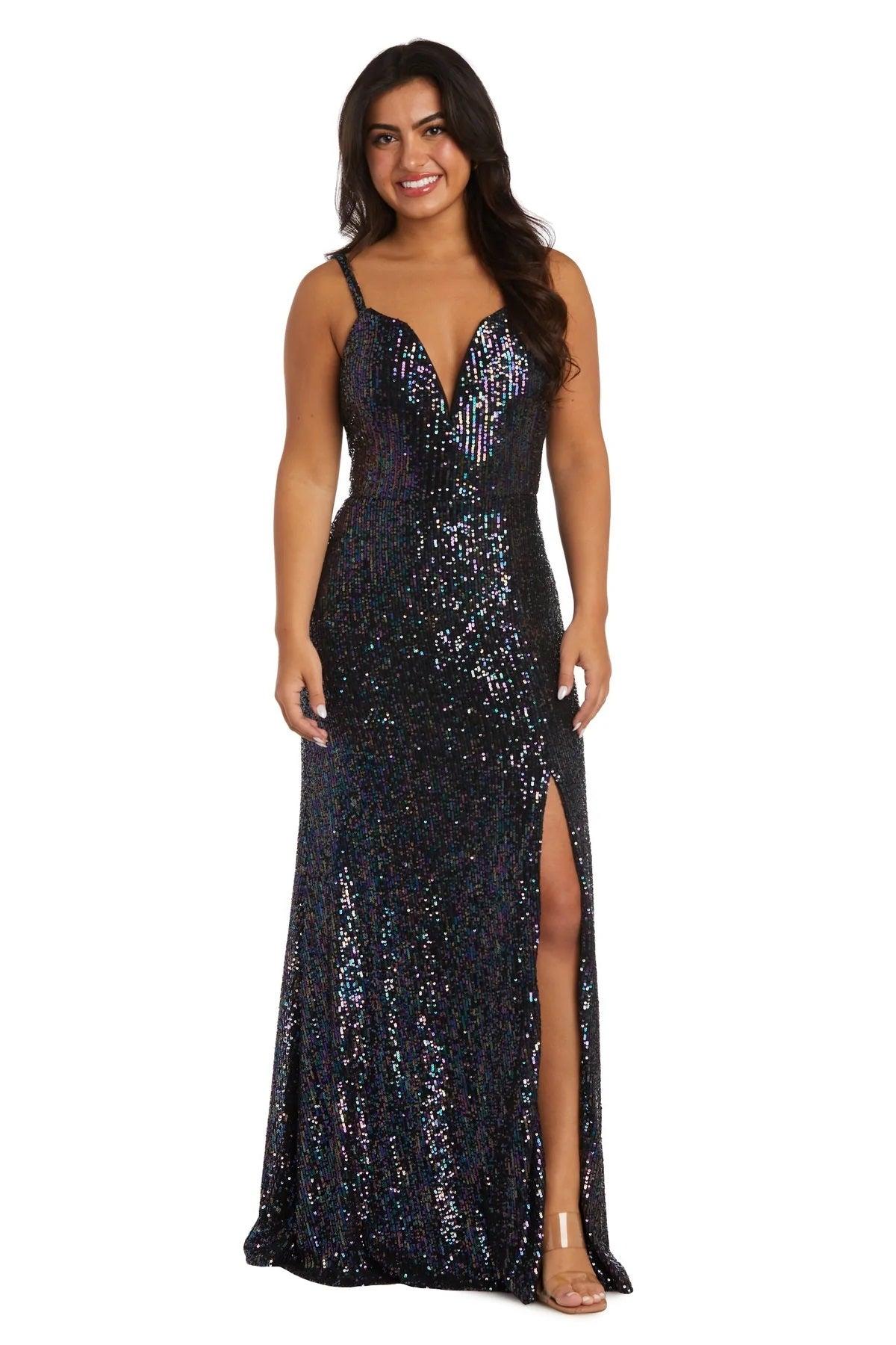 Morgan & Co Long Fitted Formal Prom Gown 12935 - The Dress Outlet