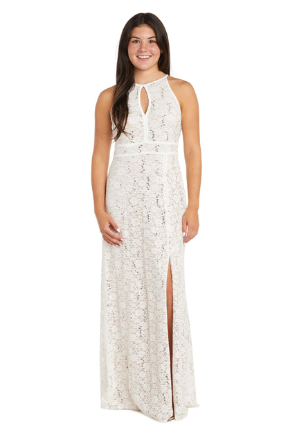 Morgan & Co Long Halter Formal Prom Dress 12346 - The Dress Outlet