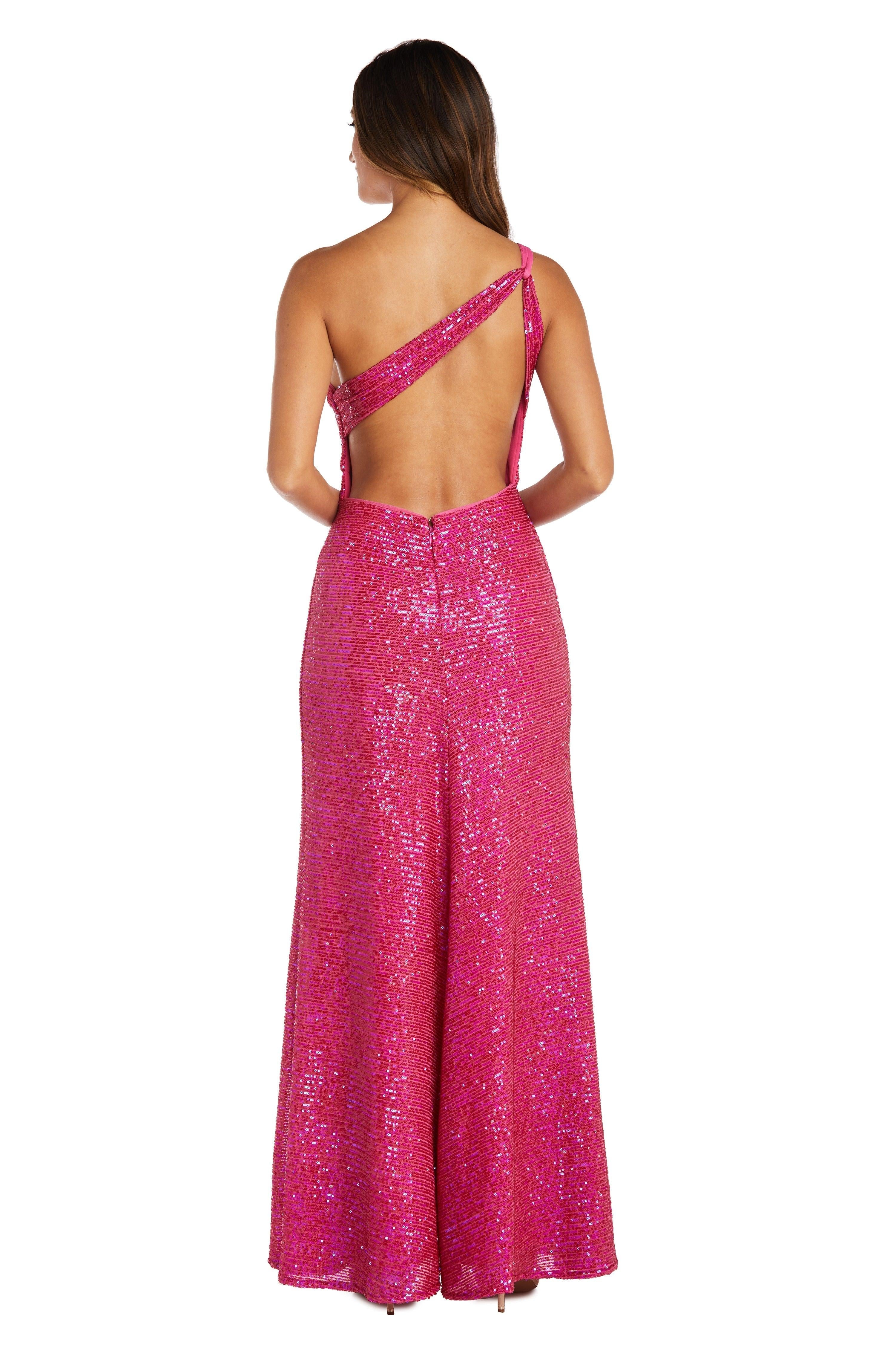 Morgan & Co Long One Shoulder Prom Dress 12992 - The Dress Outlet