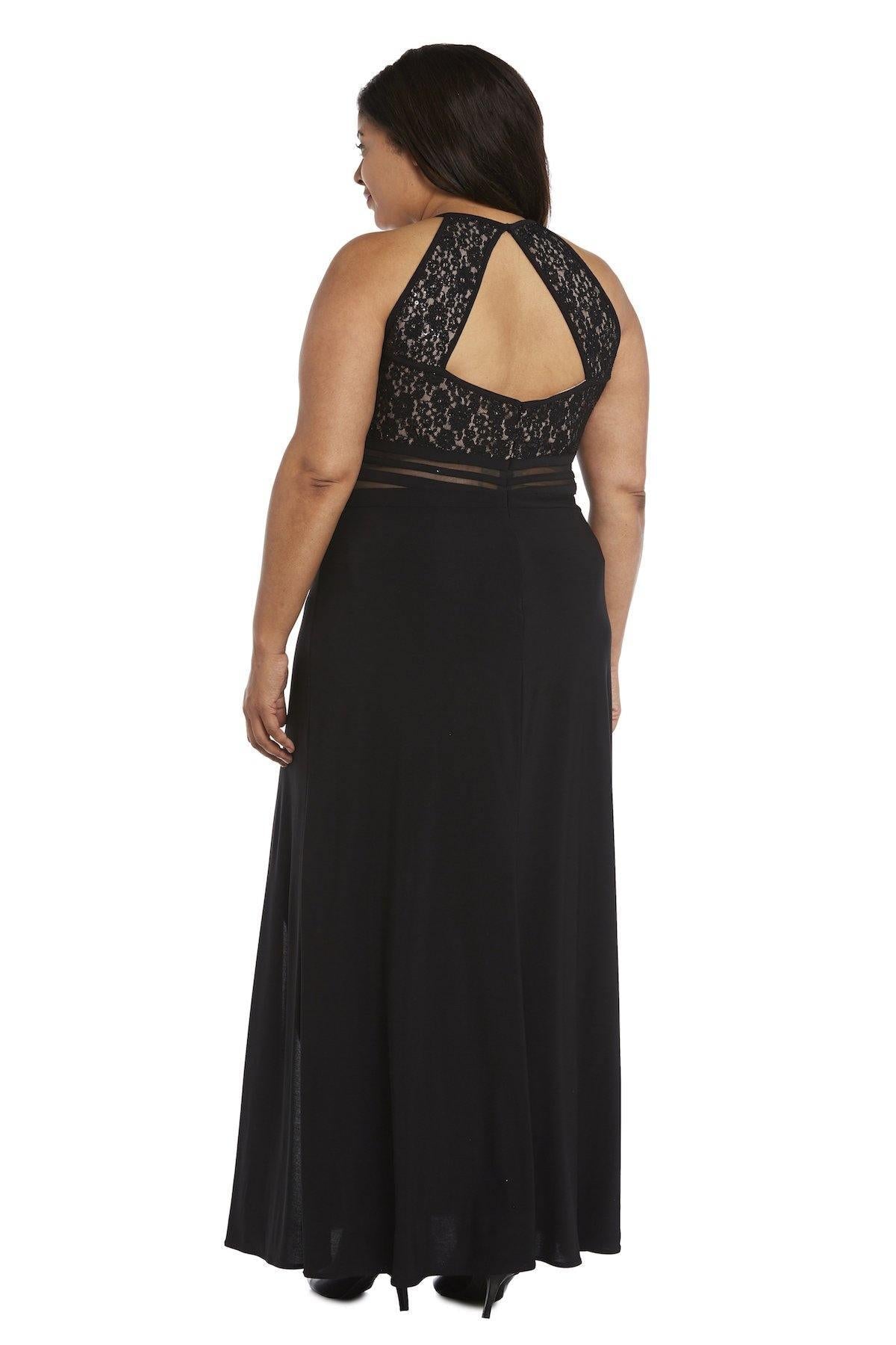 Black/Nude Morgan & Co 12524WM Long Plus Size Evening Dress Sale for ...