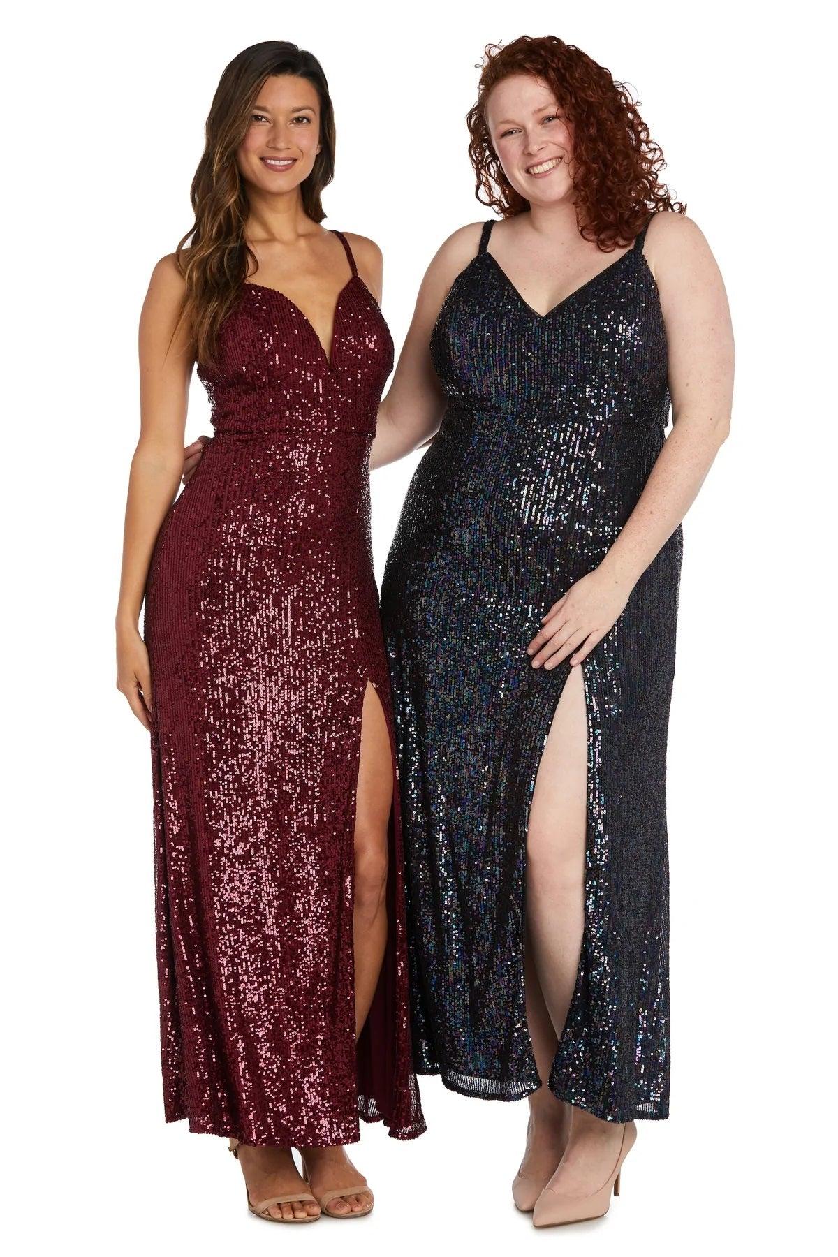 Turquoise Morgan & Co 12935WM Long Plus Size Fitted Prom Gown