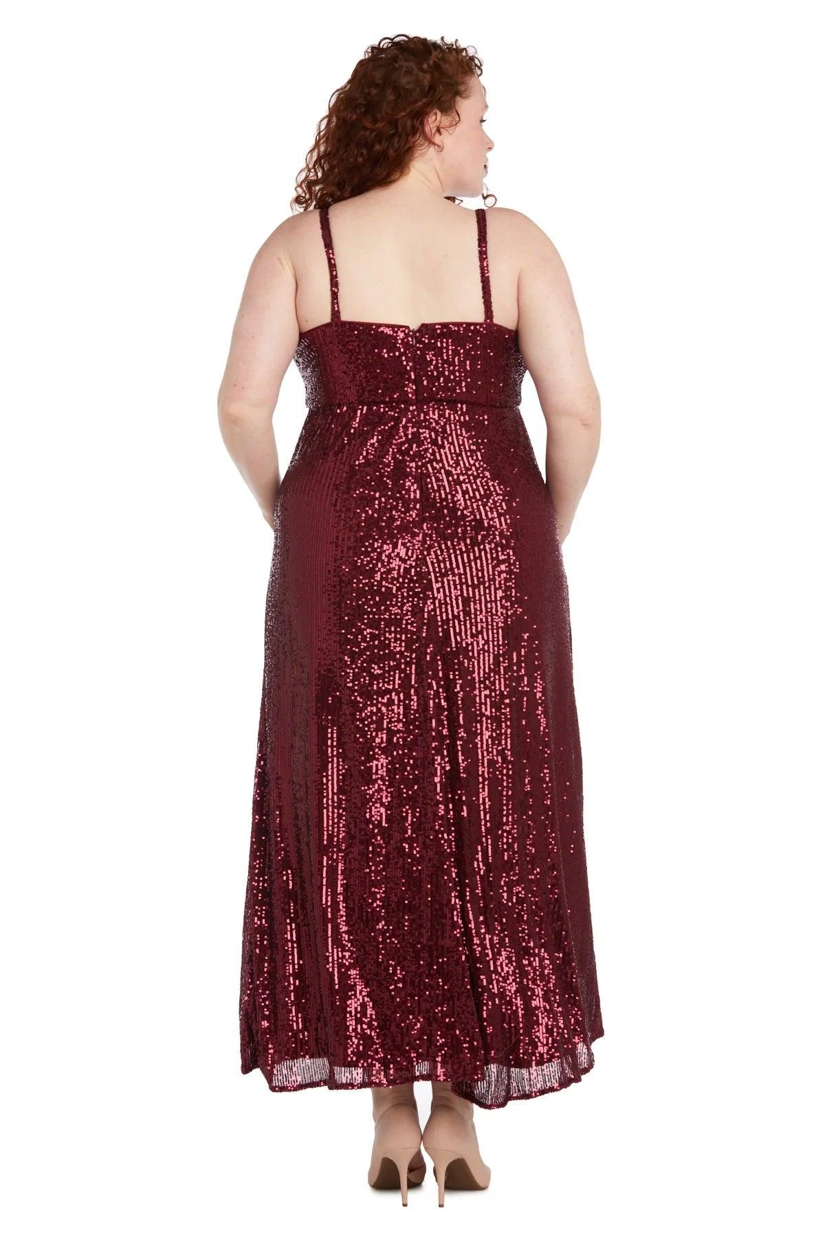 Morgan & Co Long Plus Size Fitted Prom Gown 12935W - The Dress Outlet