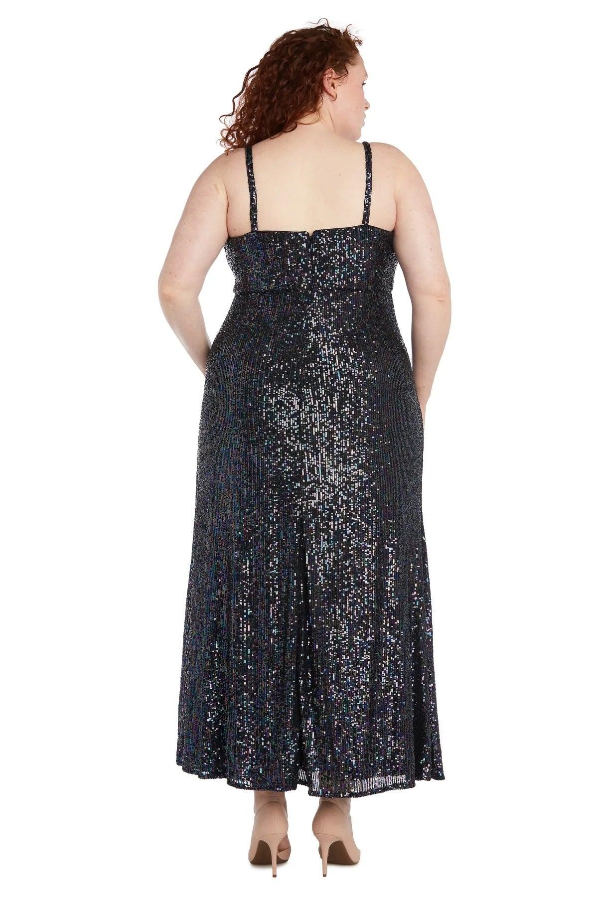 Morgan & Co Long Plus Size Fitted Prom Gown 12935W - The Dress Outlet