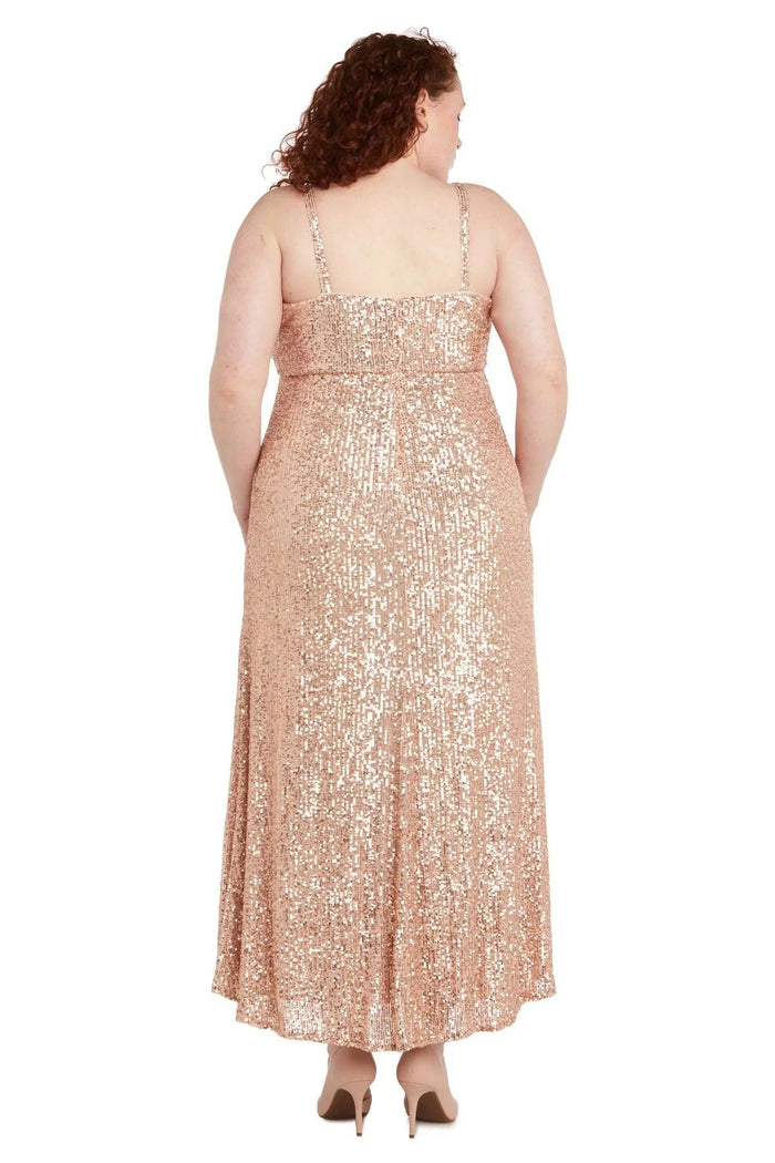 Morgan & Co Long Plus Size Fitted Prom Gown 12935W - The Dress Outlet