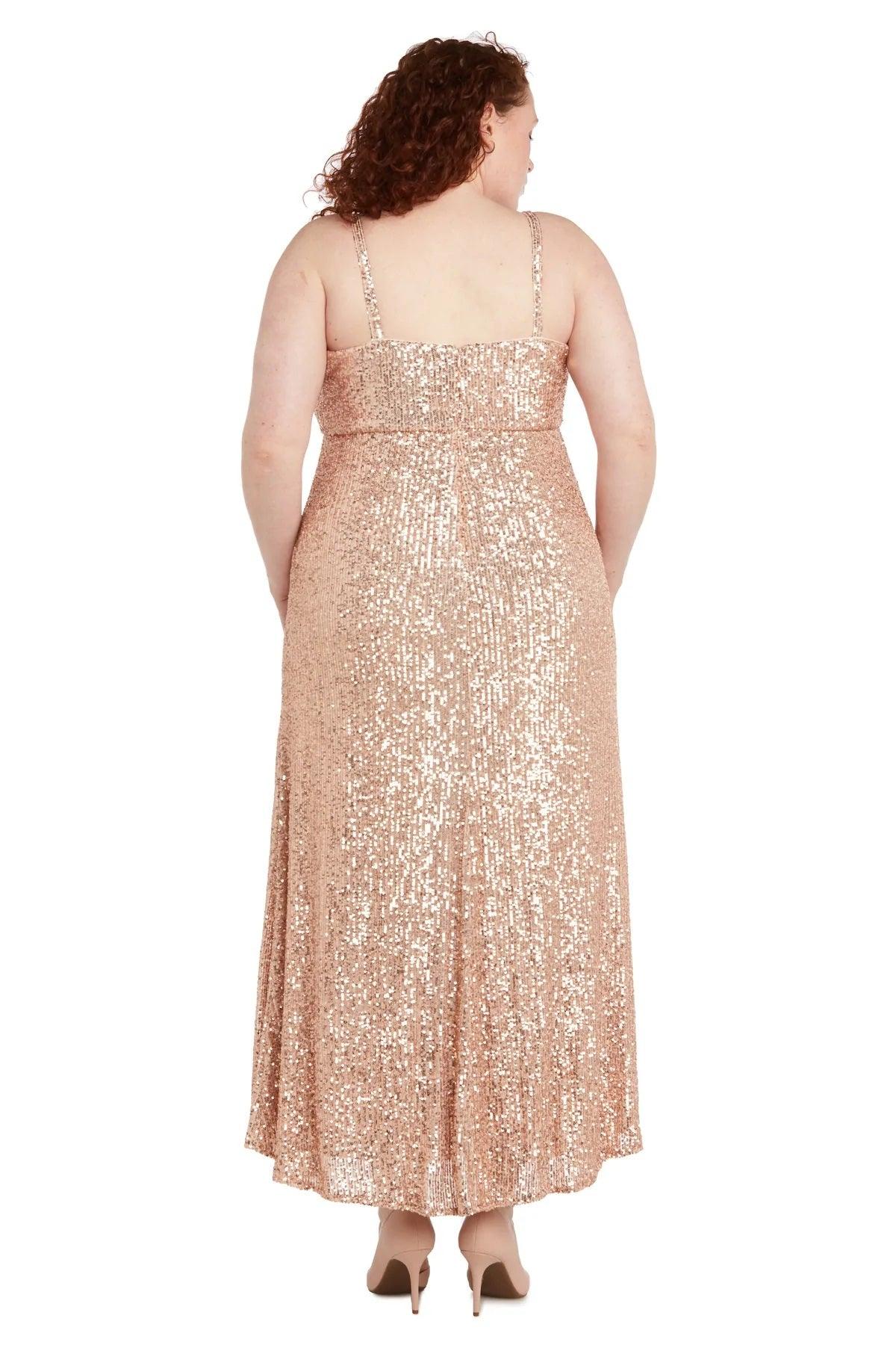Turquoise Morgan & Co 12935WM Long Plus Size Fitted Prom Gown