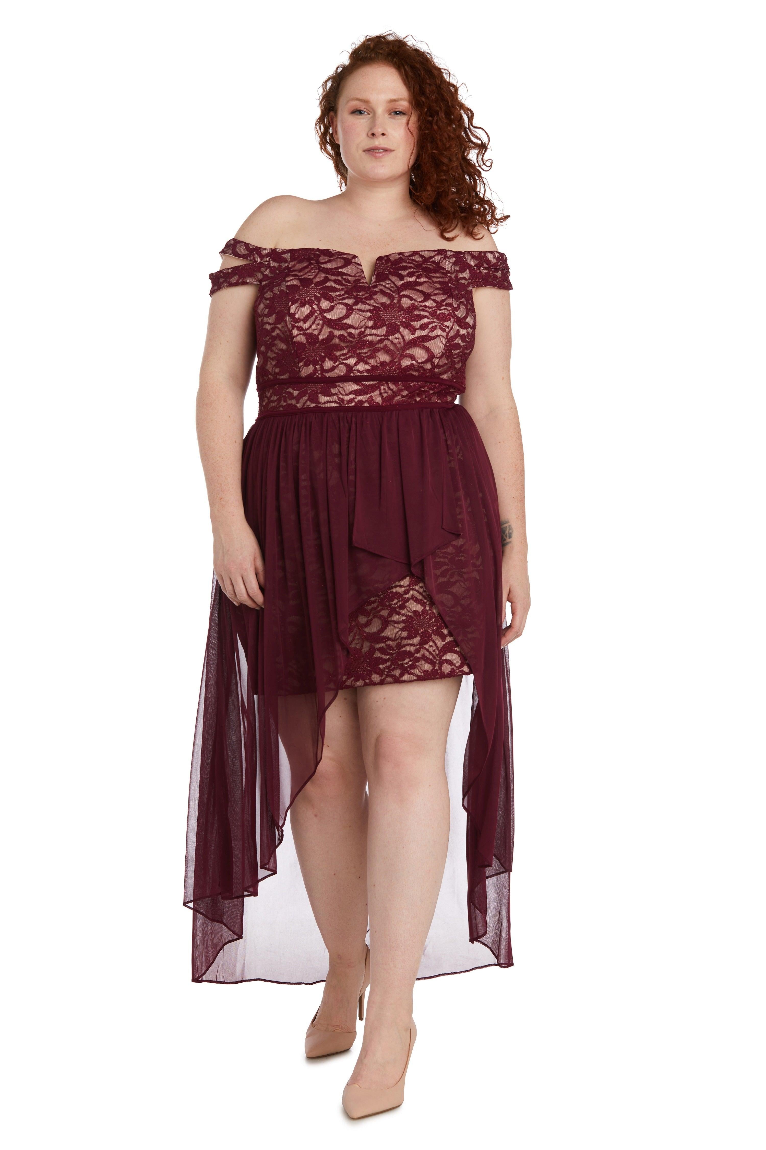 Morgan & Co 12671WM Plus Size High Low Dress Morgan & Co 12671WM Plus Size High Low Dress