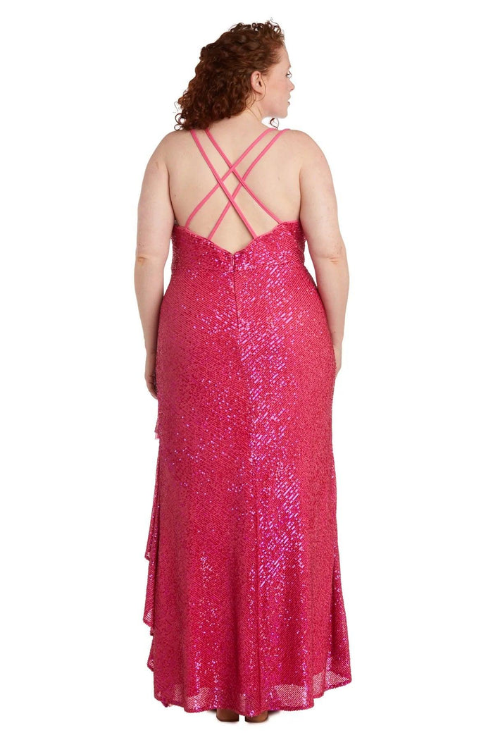 Morgan & Co Plus Size High Low Prom Dress 13029WM - The Dress Outlet