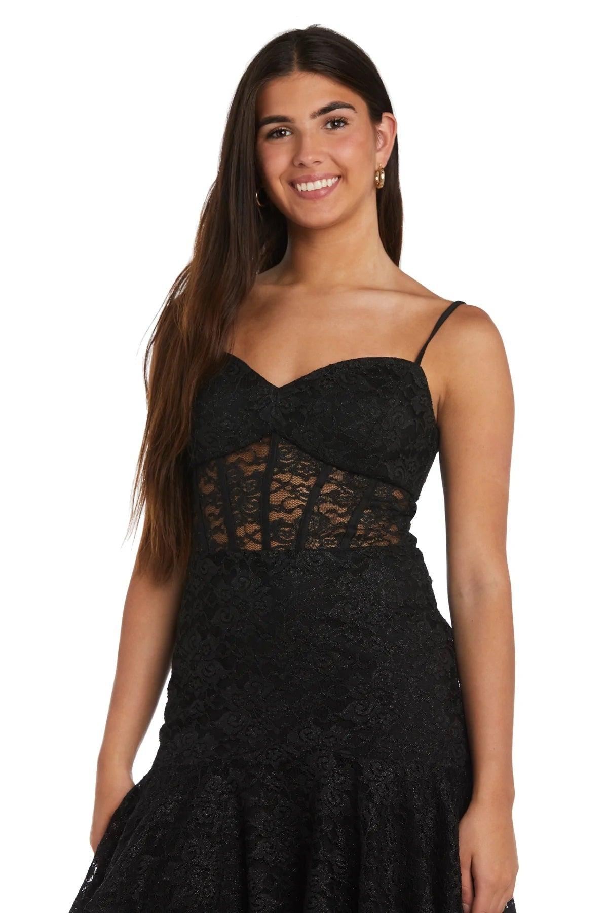 Black Morgan & Co 13055 Short Cocktail Lace Dress for $73.99 – The ...
