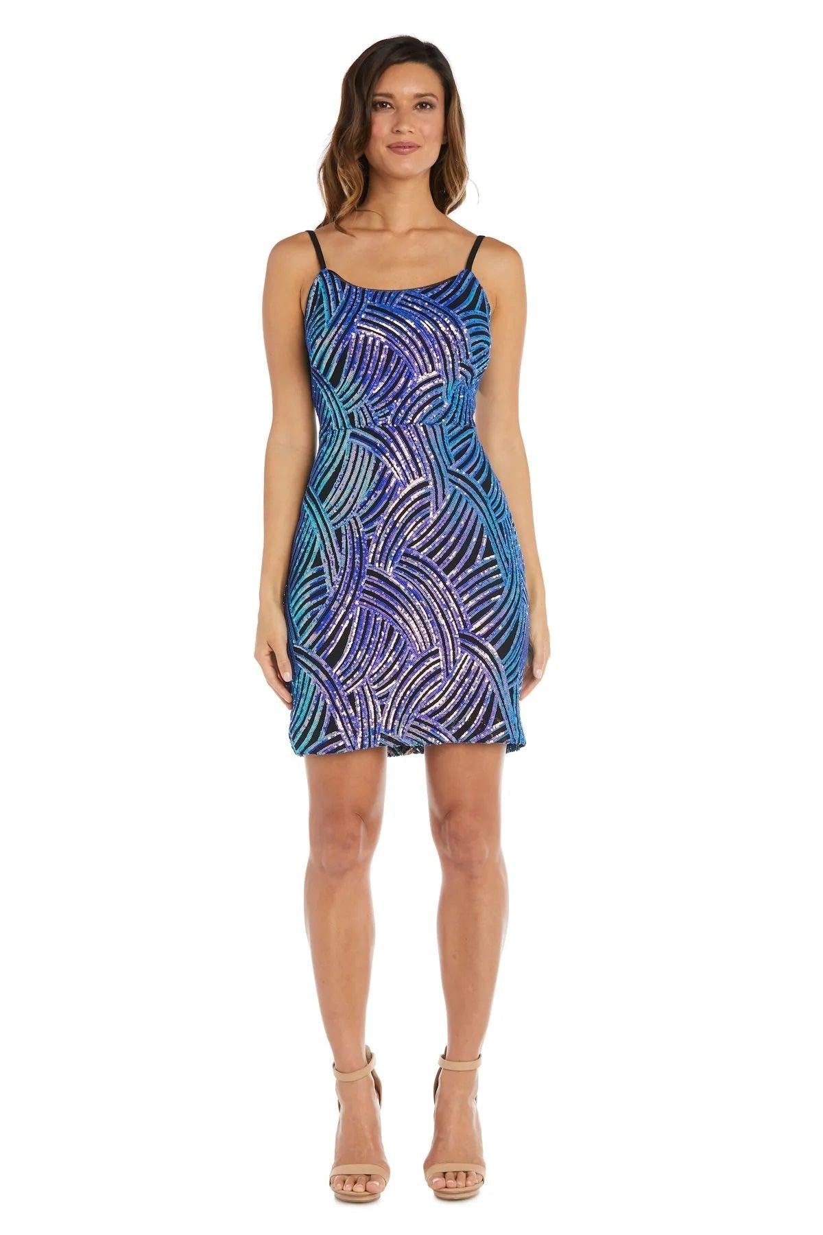 Black/Blue Morgan & Co 13039 Short Cocktail Prom Dress for $80.99 – The