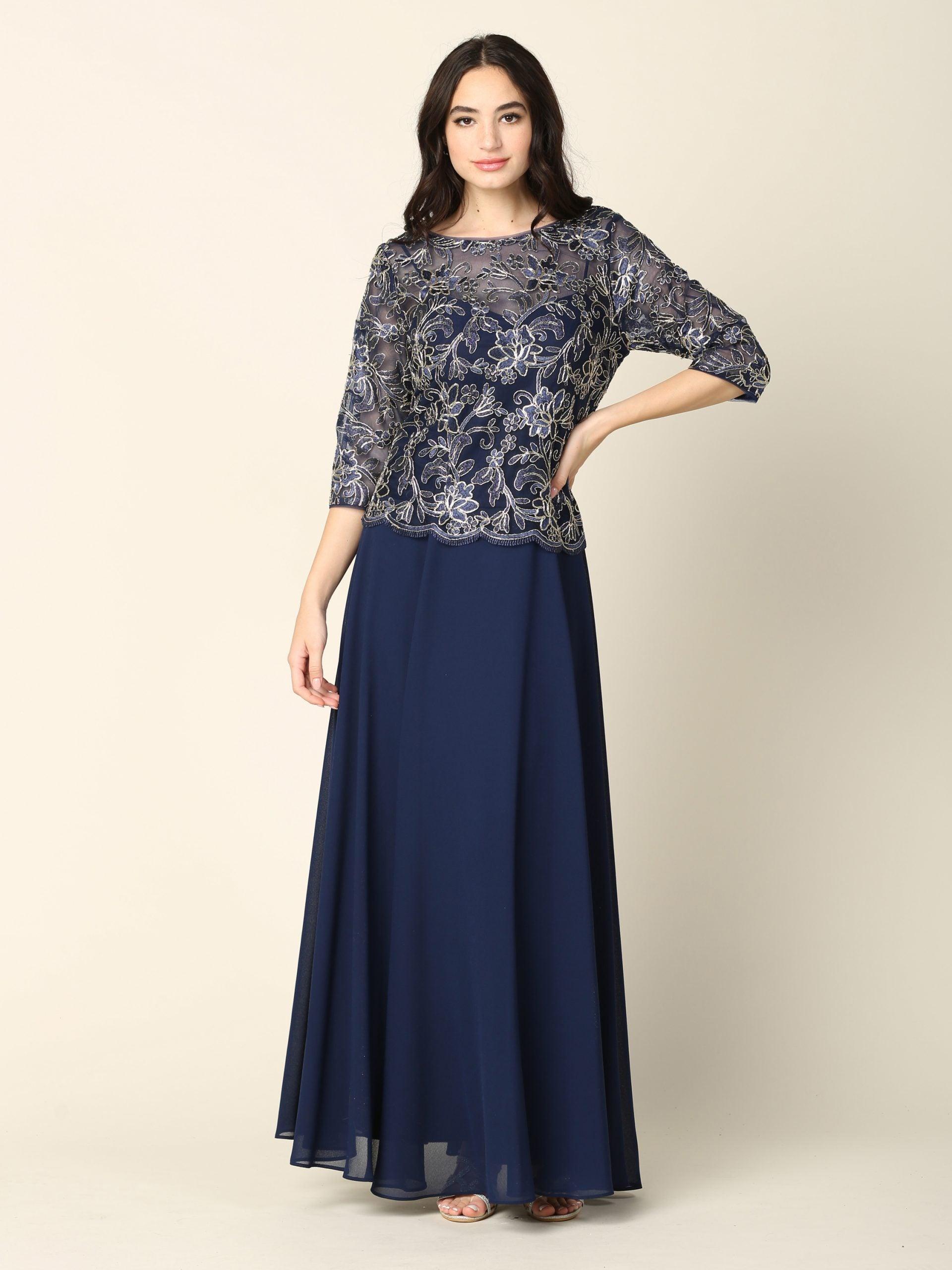 Mother of the Bride Long Formal Dress - The Dress Outlet