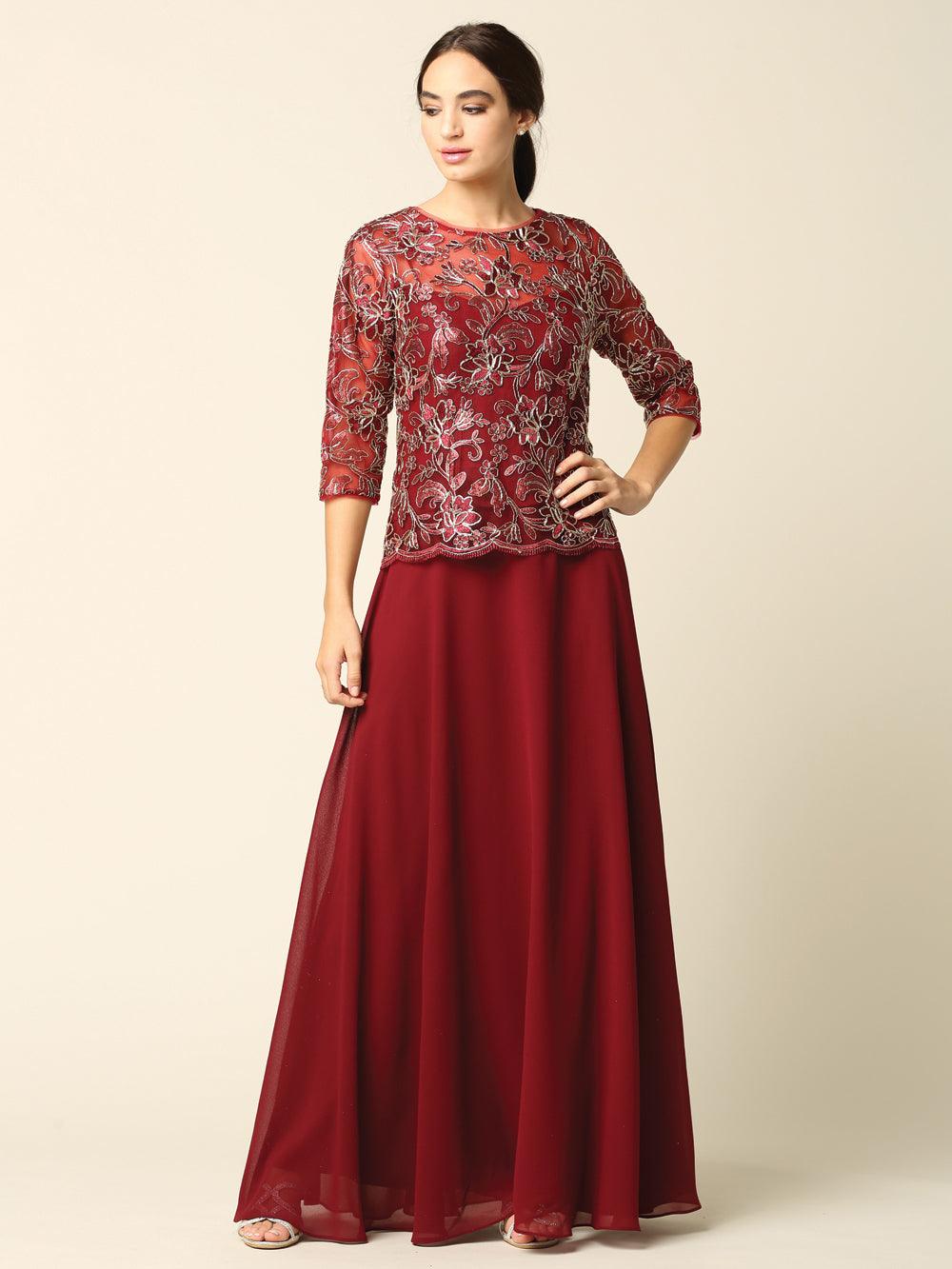 Mauve Mother of the Bride Long Formal Dress for $153.99 – The Dress Outlet