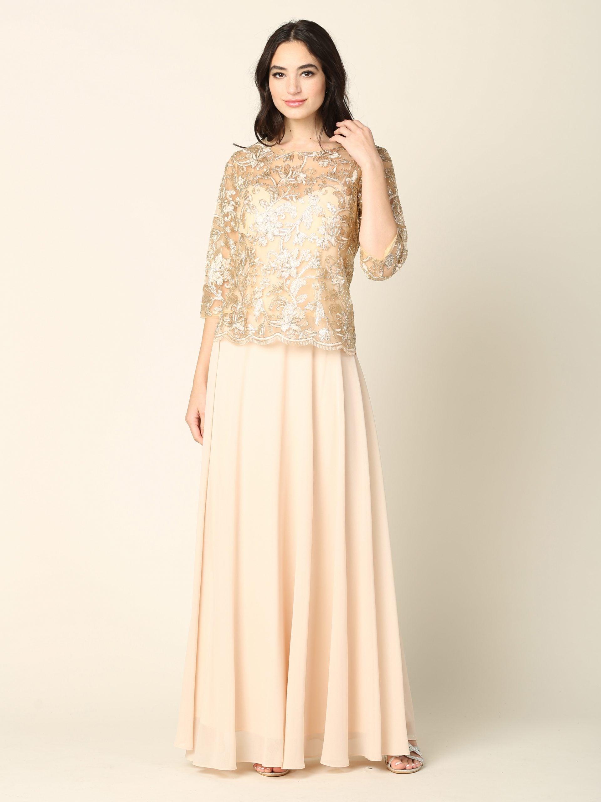 Mother of the Bride Long Formal Dress - The Dress Outlet