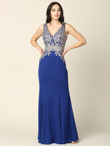Mother of the Bride Long Formal Sleeveless Dress - The Dress Outlet