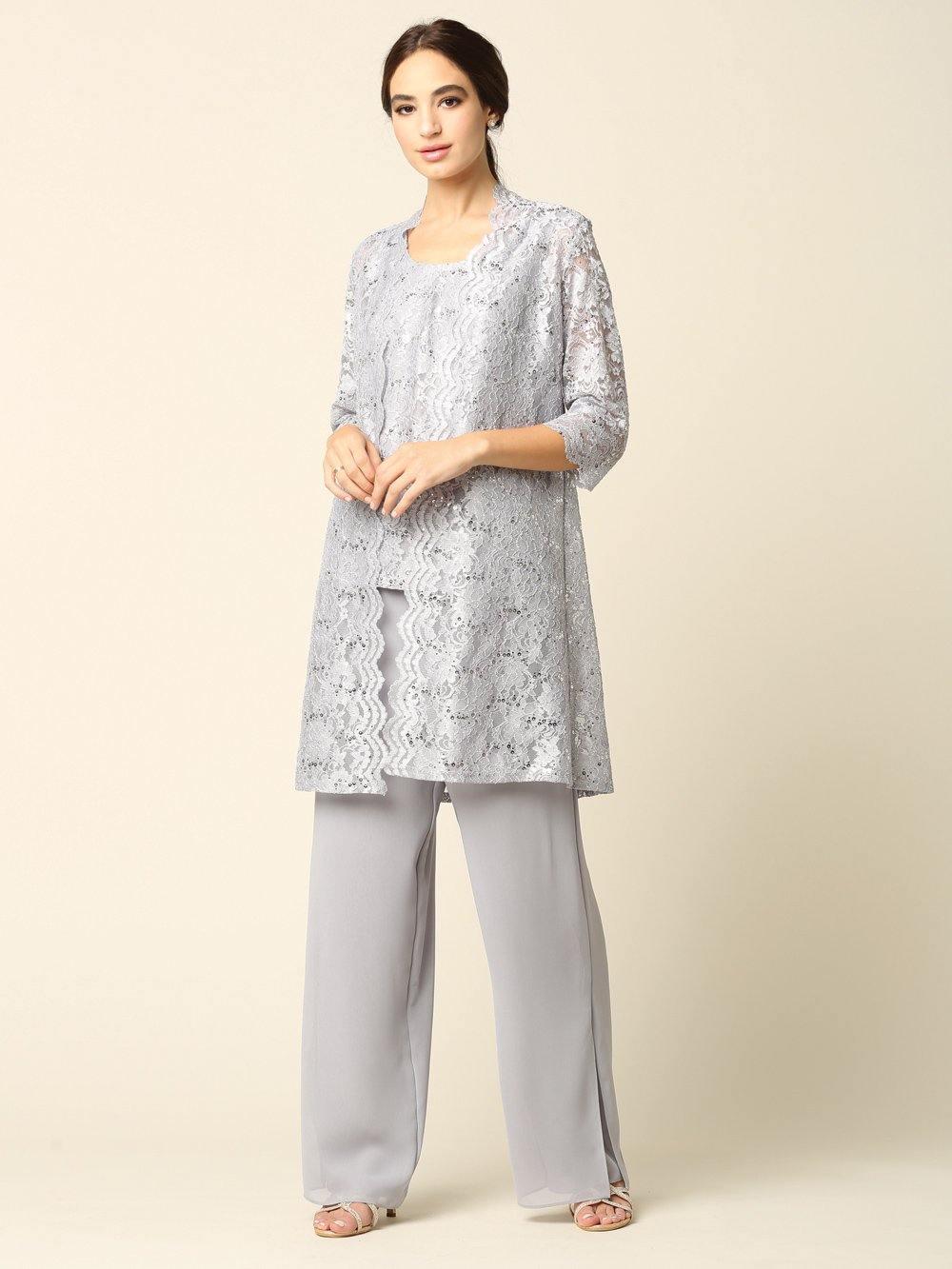 Mother of the Bride Long Jacket Pant Suit Sale - The Dress Outlet