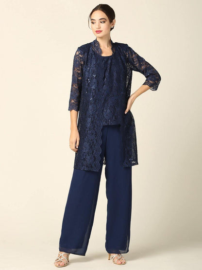 Mother of the Bride Long Jacket Pant Suit Sale - The Dress Outlet