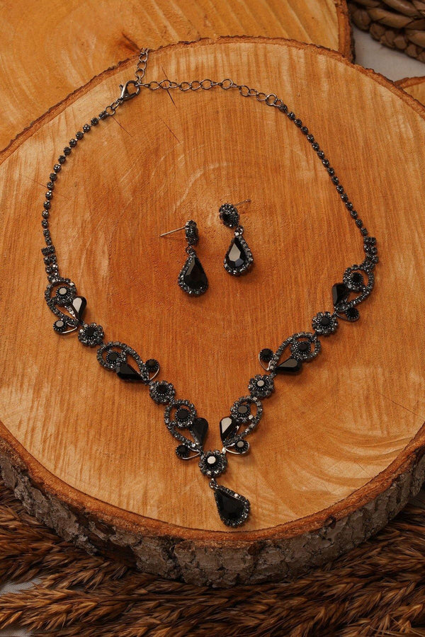 Multiple Crystal Necklace Set Rhinestone Jewelry