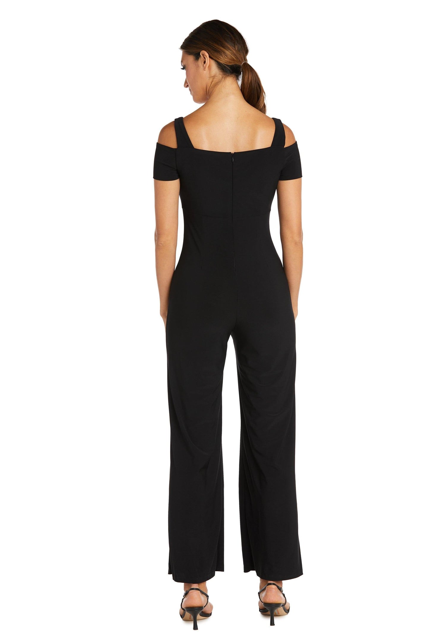Nightway Formal Off Shoulder Petite Jumpsuit 21518P - The Dress Outlet