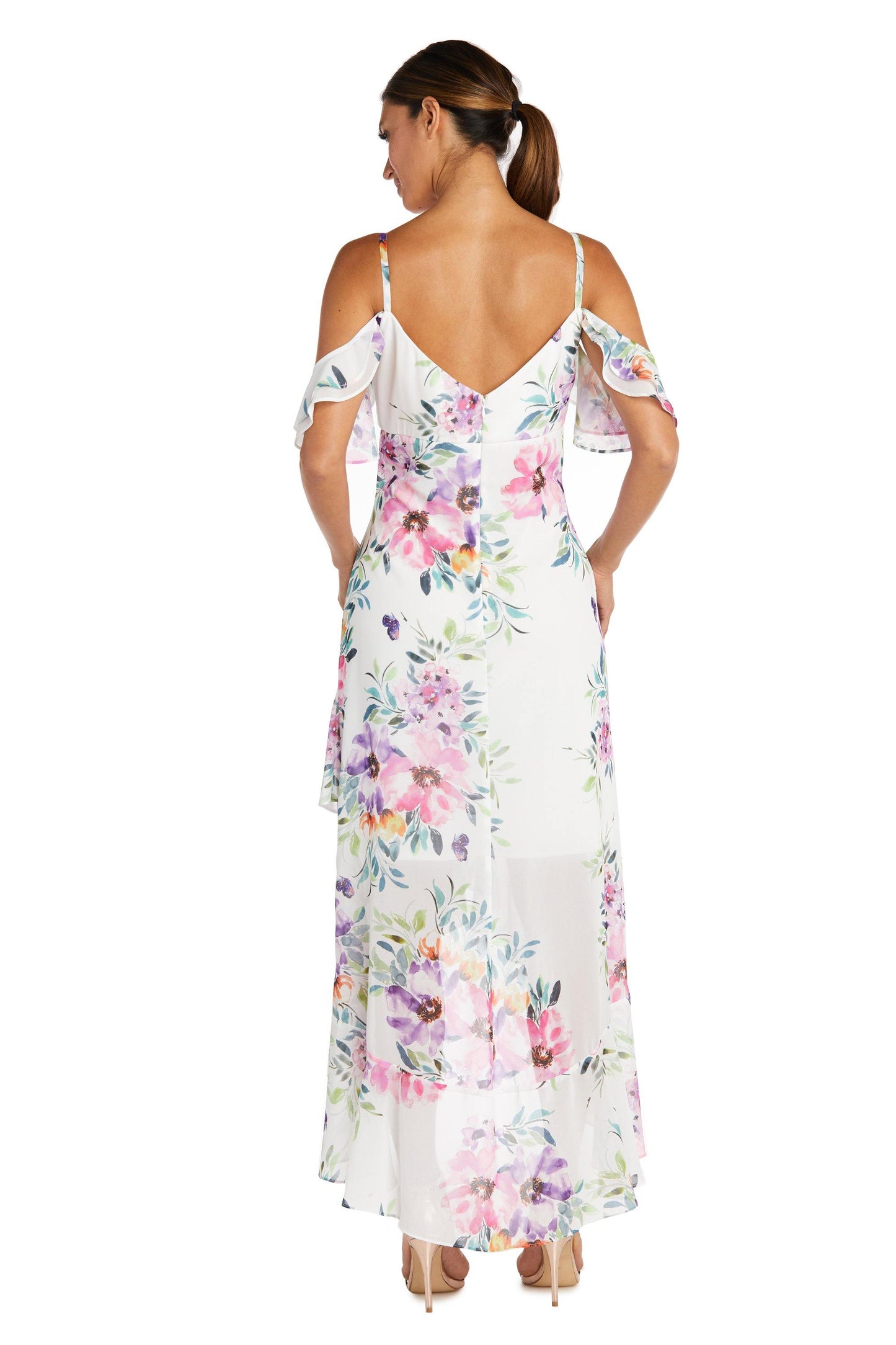 Nightway High Low Floral Print Dress 22054 - The Dress Outlet