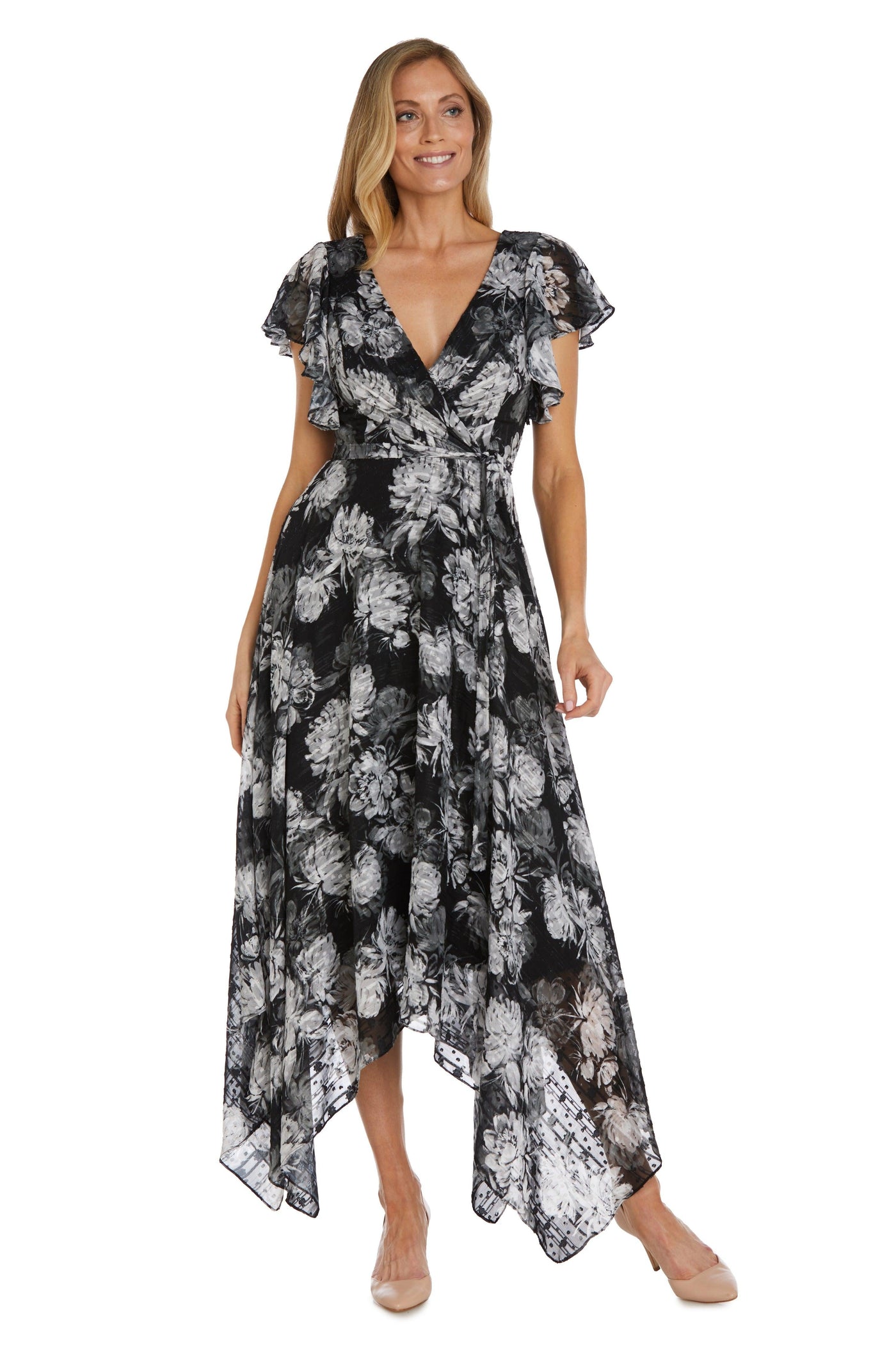 Nightway High Low Floral Print Dress 22163 - The Dress Outlet