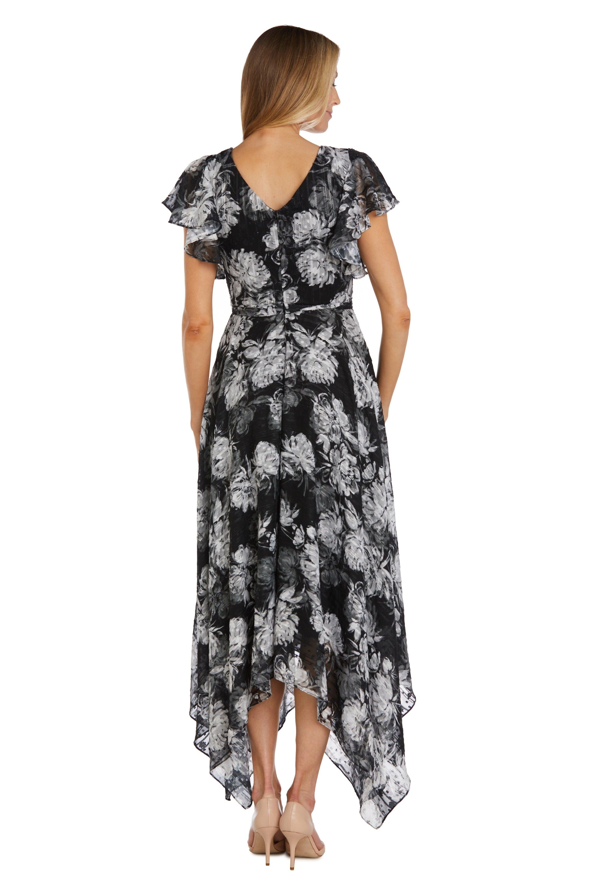 Nightway High Low Floral Print Dress 22163