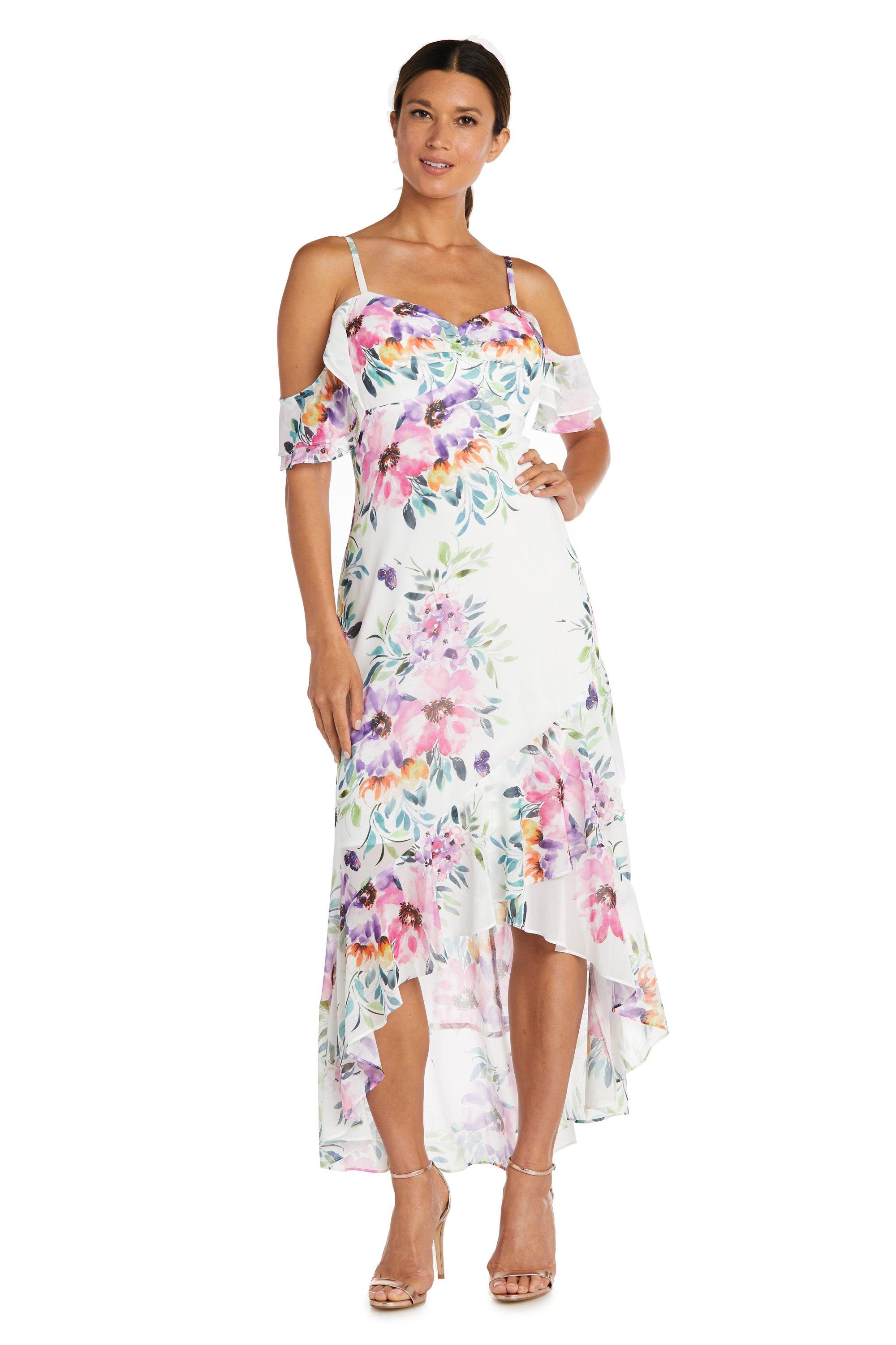 Nightway High Low Floral Print Dress Sale - The Dress Outlet