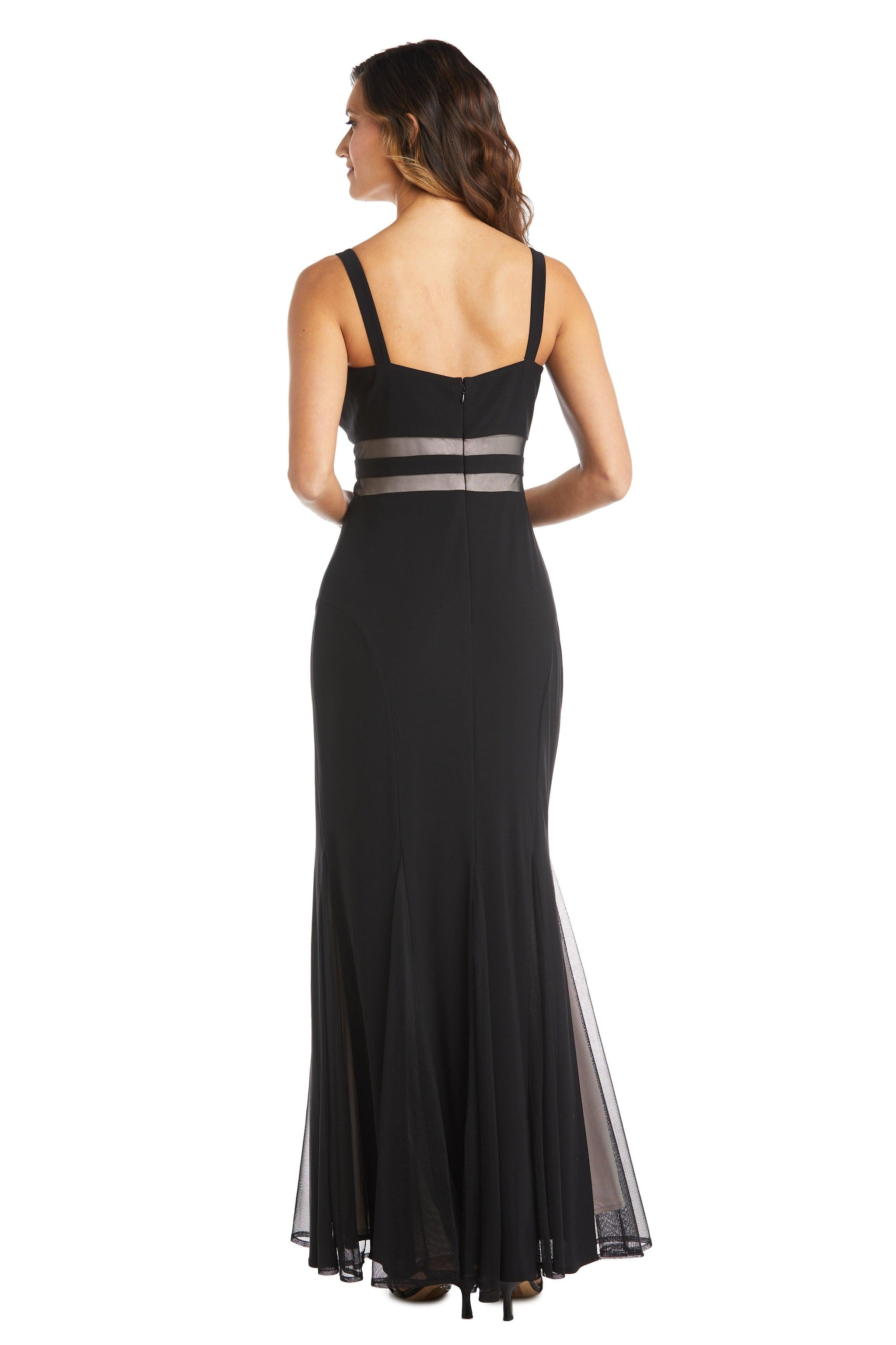Black/Nude Nightway Long Formal Fitted Evening Dress 22033 for $78.99