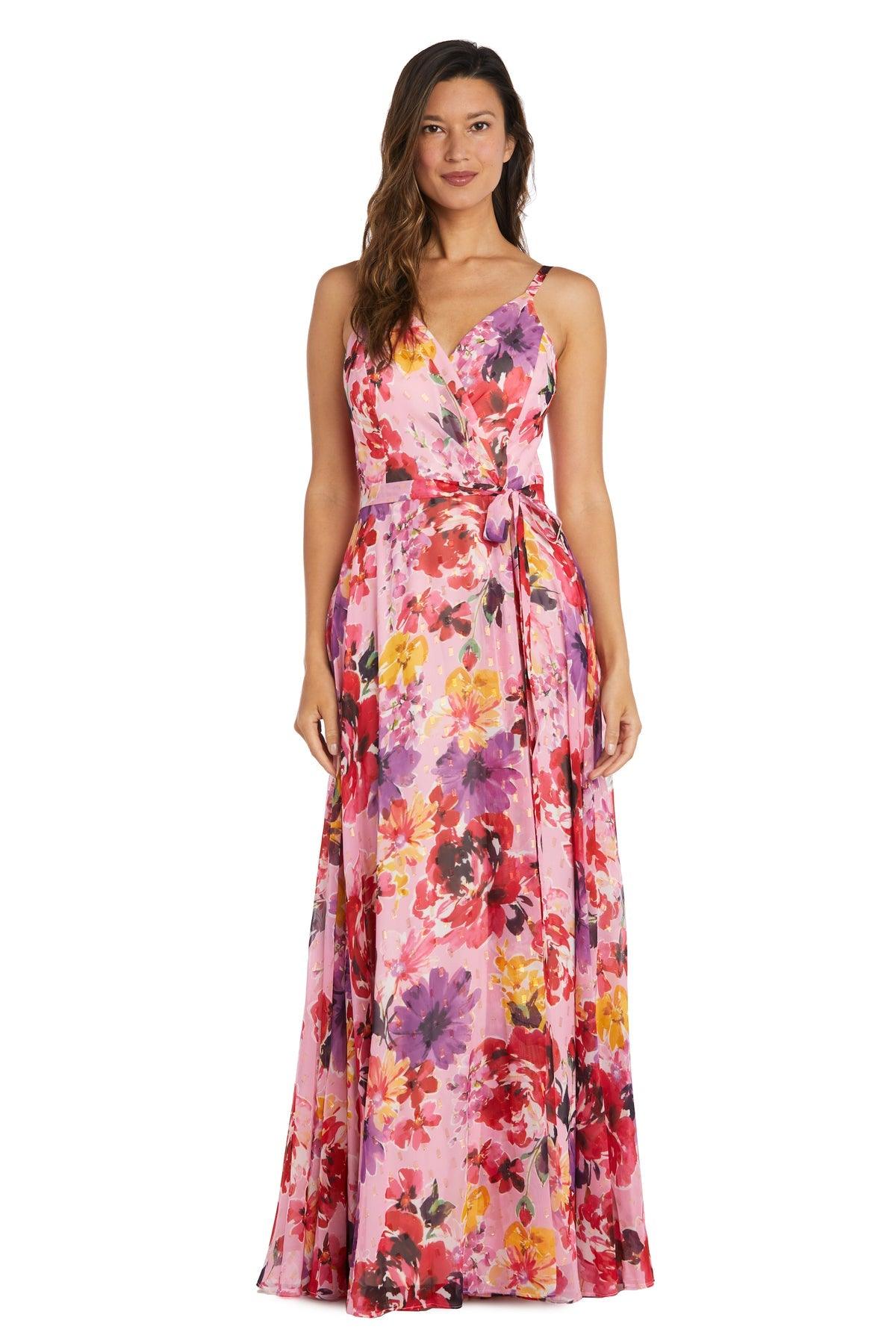 Nightway Long Formal Floral Print Dress 22164 - The Dress Outlet