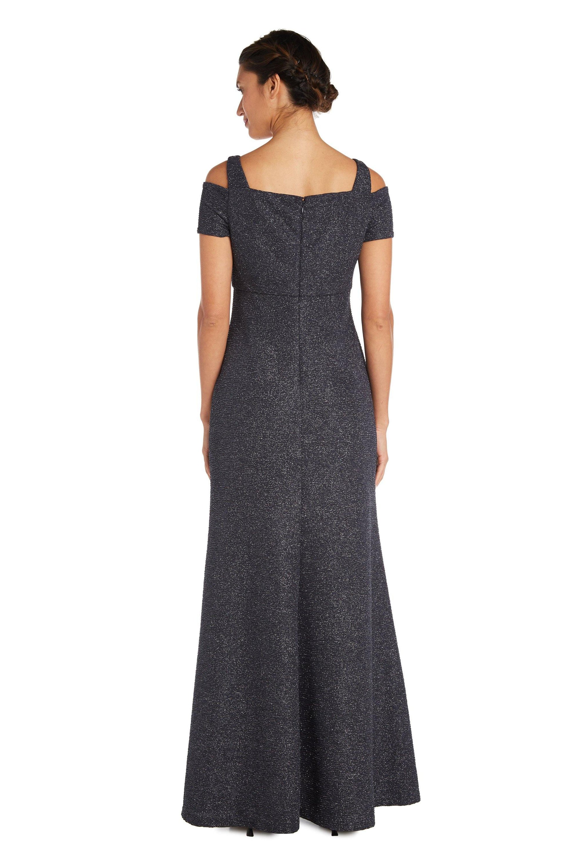 Nightway Long Formal Glitter Knit Dress 22029
