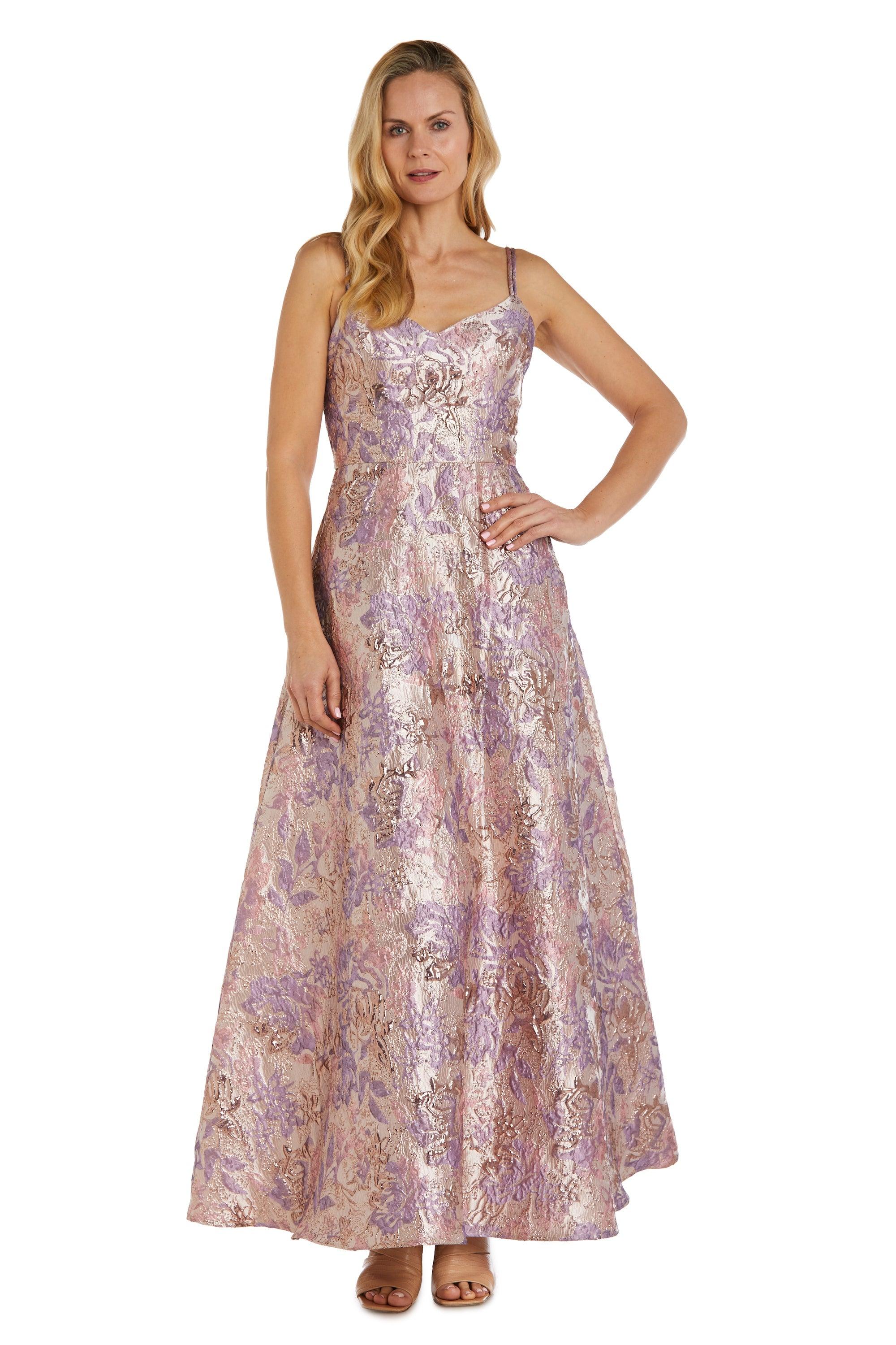 Nightway Long Formal Metallic Dress 22133 - The Dress Outlet