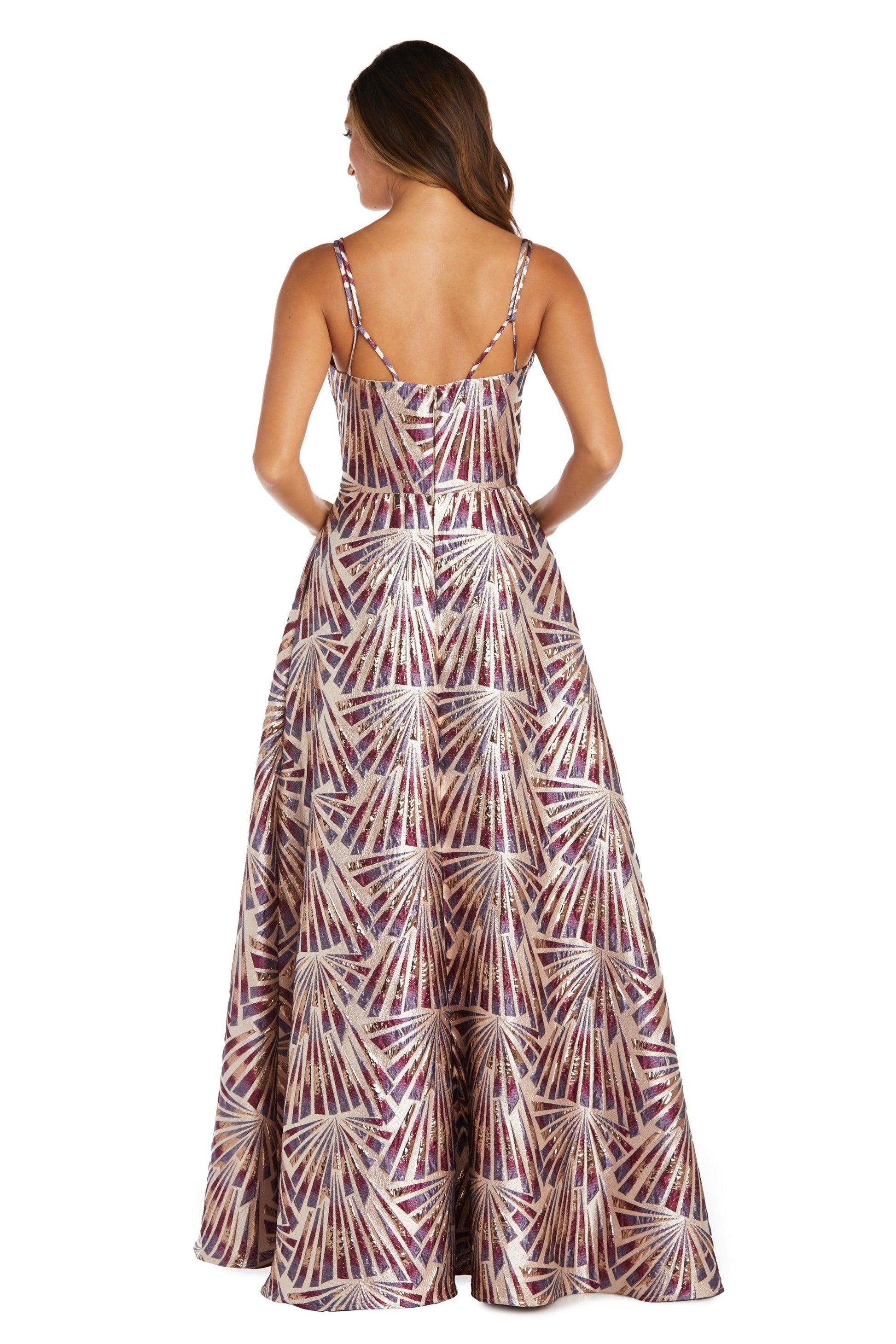 Nightway Long Formal Metallic Dress 22134