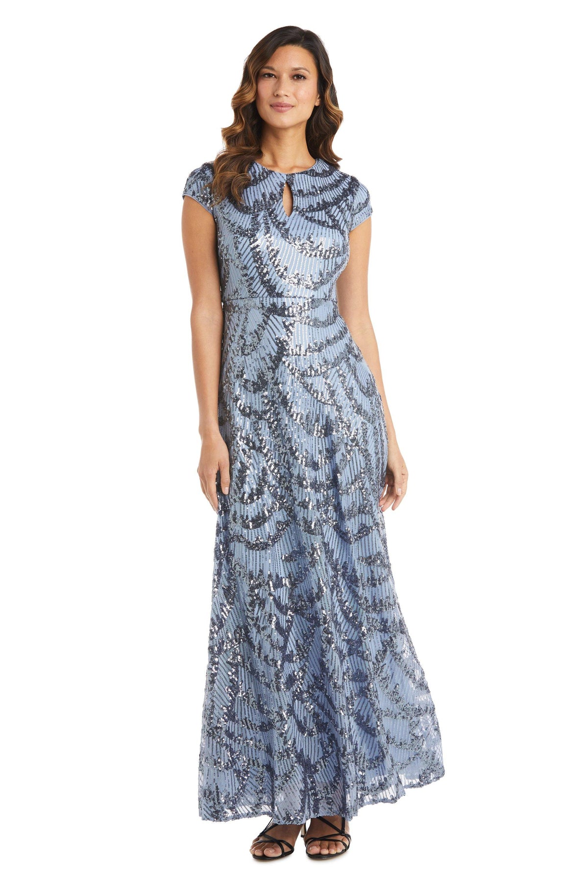 Nightway Long Formal Petite Sequins Dress 22018P - The Dress Outlet