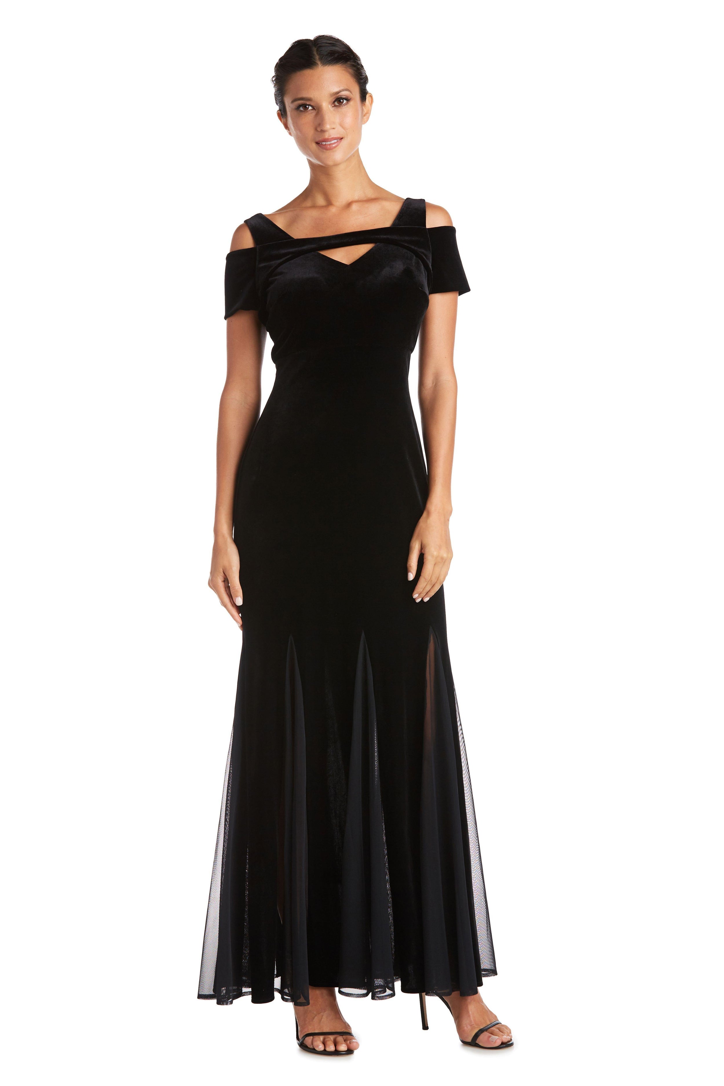 Nightway Long Formal Petite Velvet Dress 21999P - The Dress Outlet