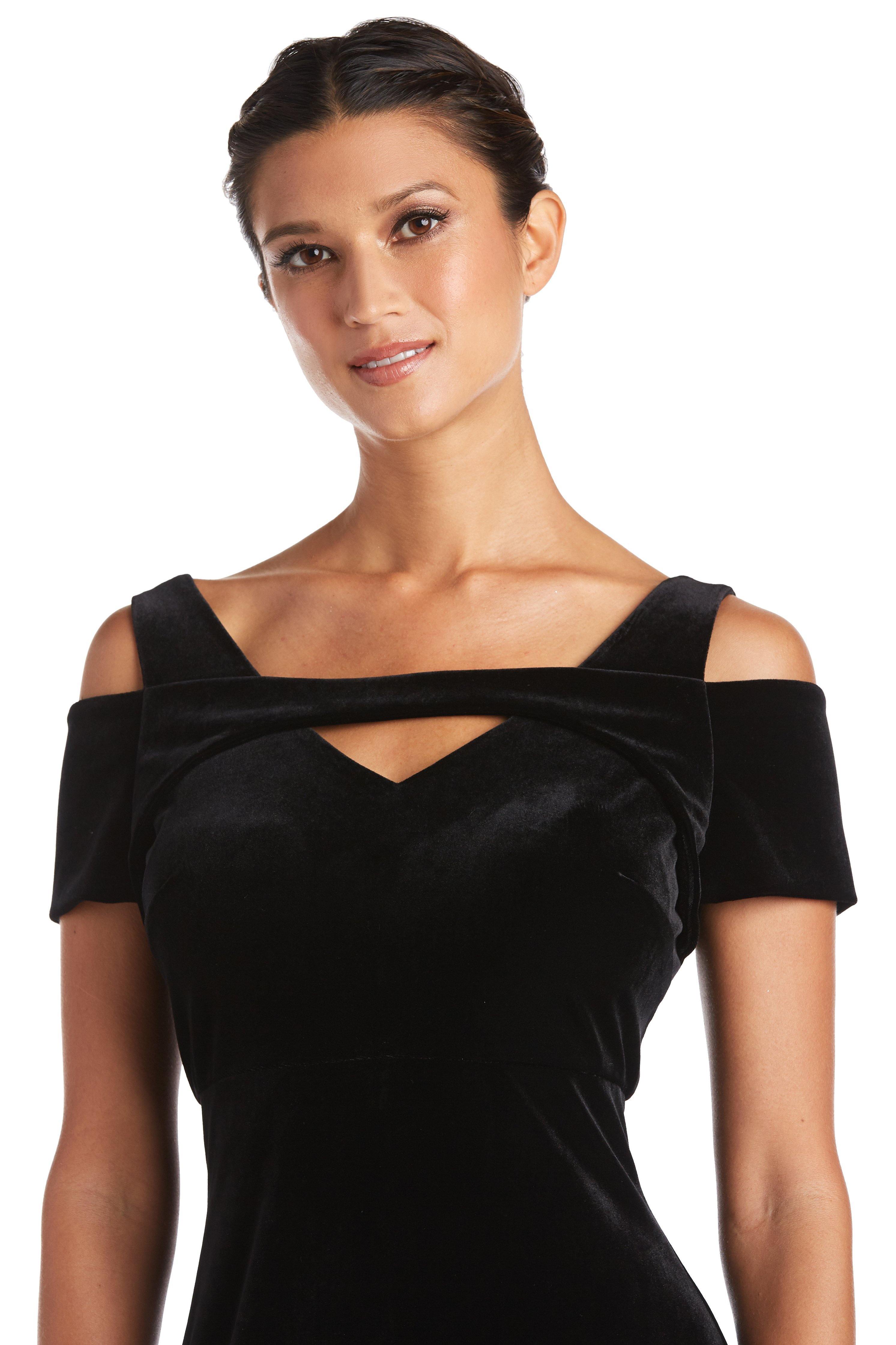 Nightway Long Formal Petite Velvet Dress 21999P - The Dress Outlet