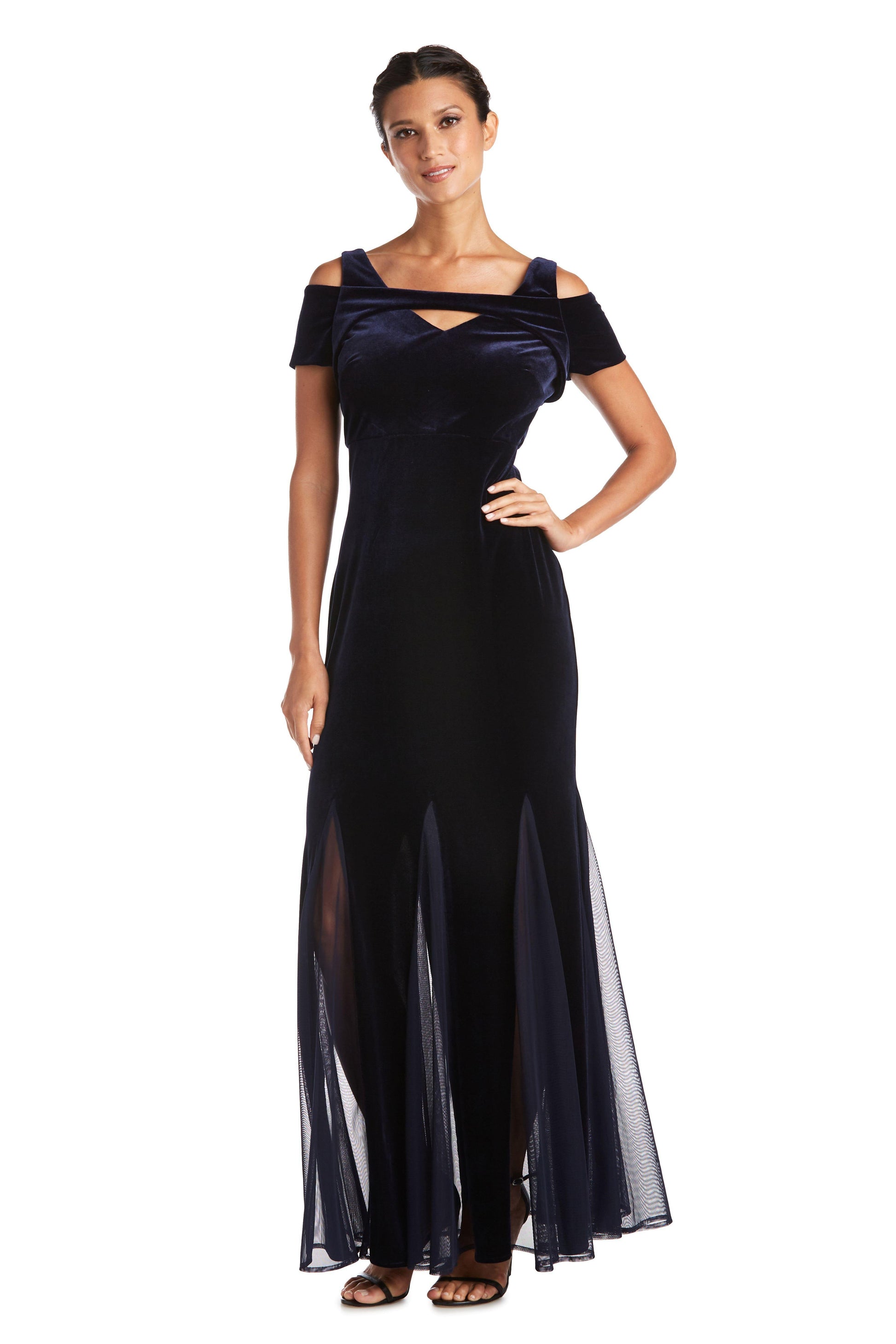 Nightway Long Formal Petite Velvet Dress 21999P