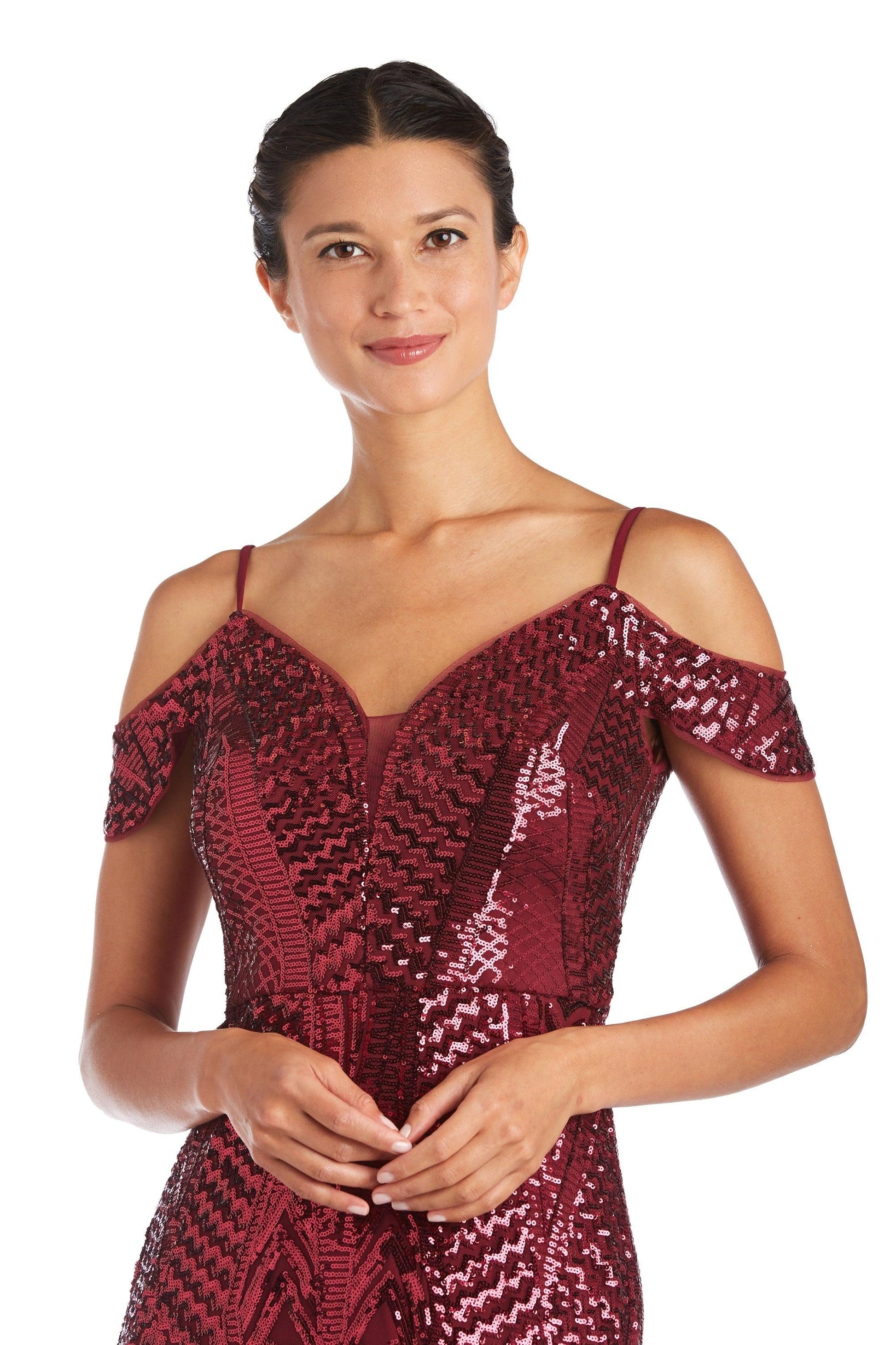 Nightway Long Off Shoulder Formal Dress 21917A