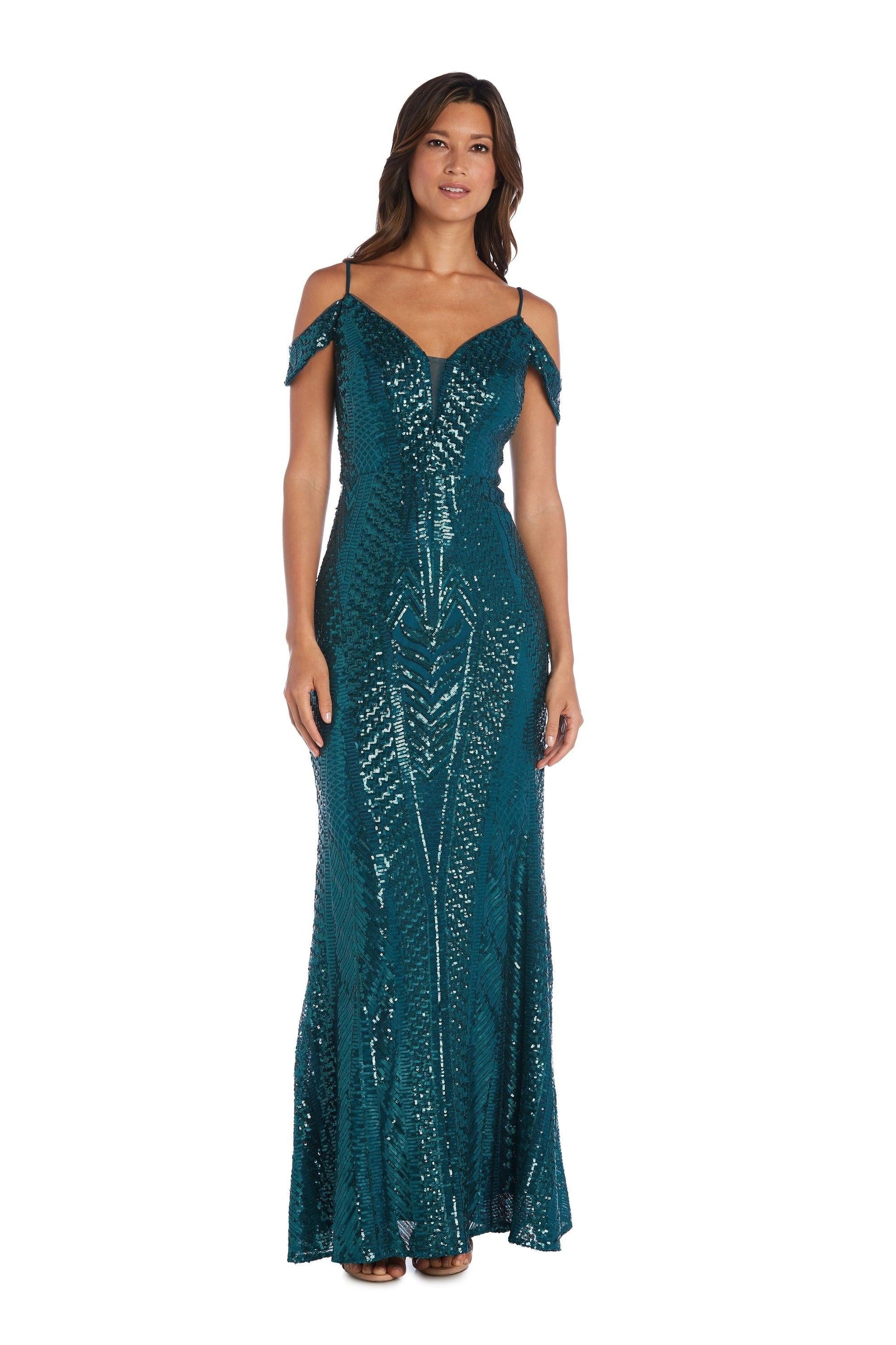 Nightway Long Off Shoulder Formal Dress 21917A