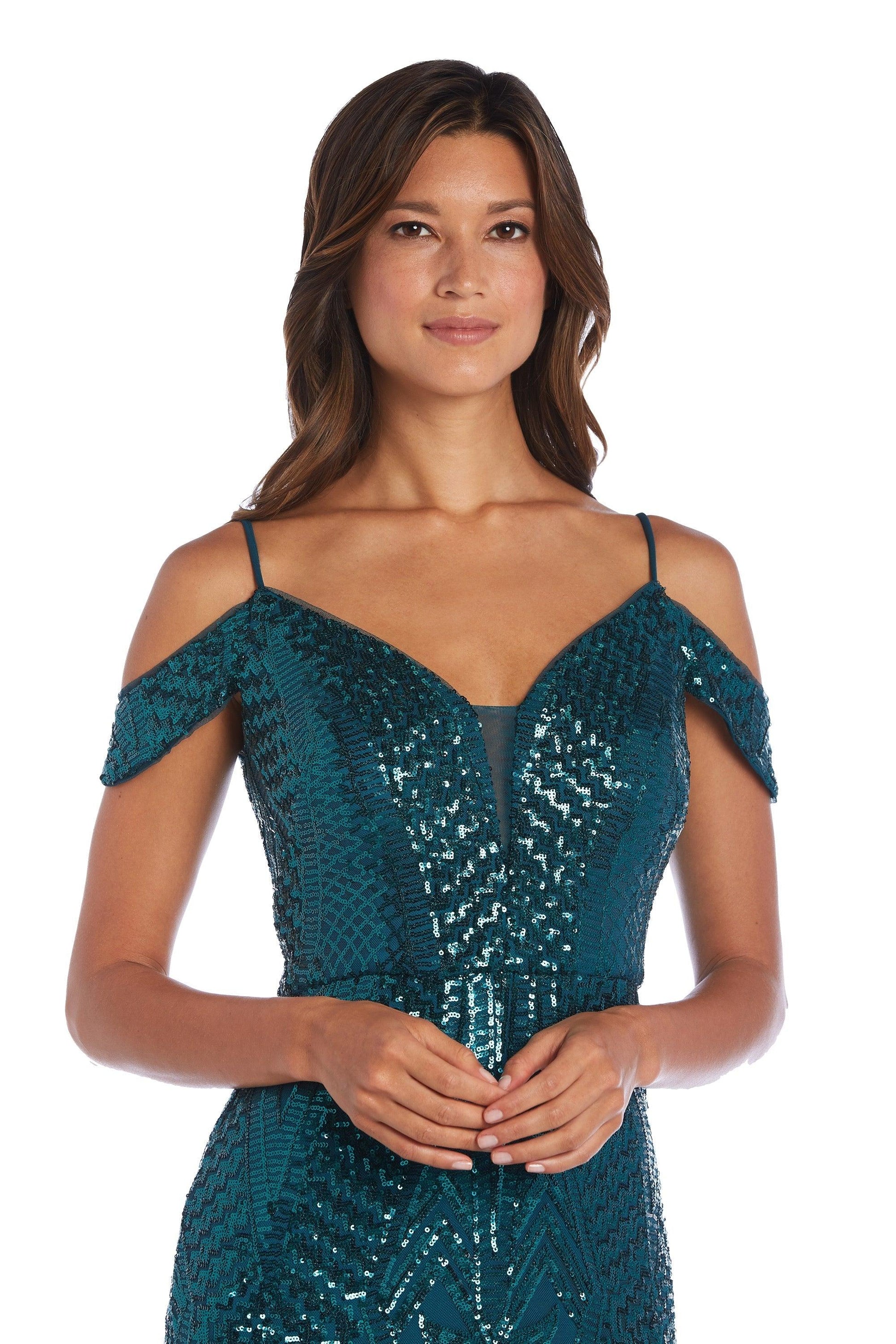 Nightway Long Off Shoulder Formal Dress 21917A