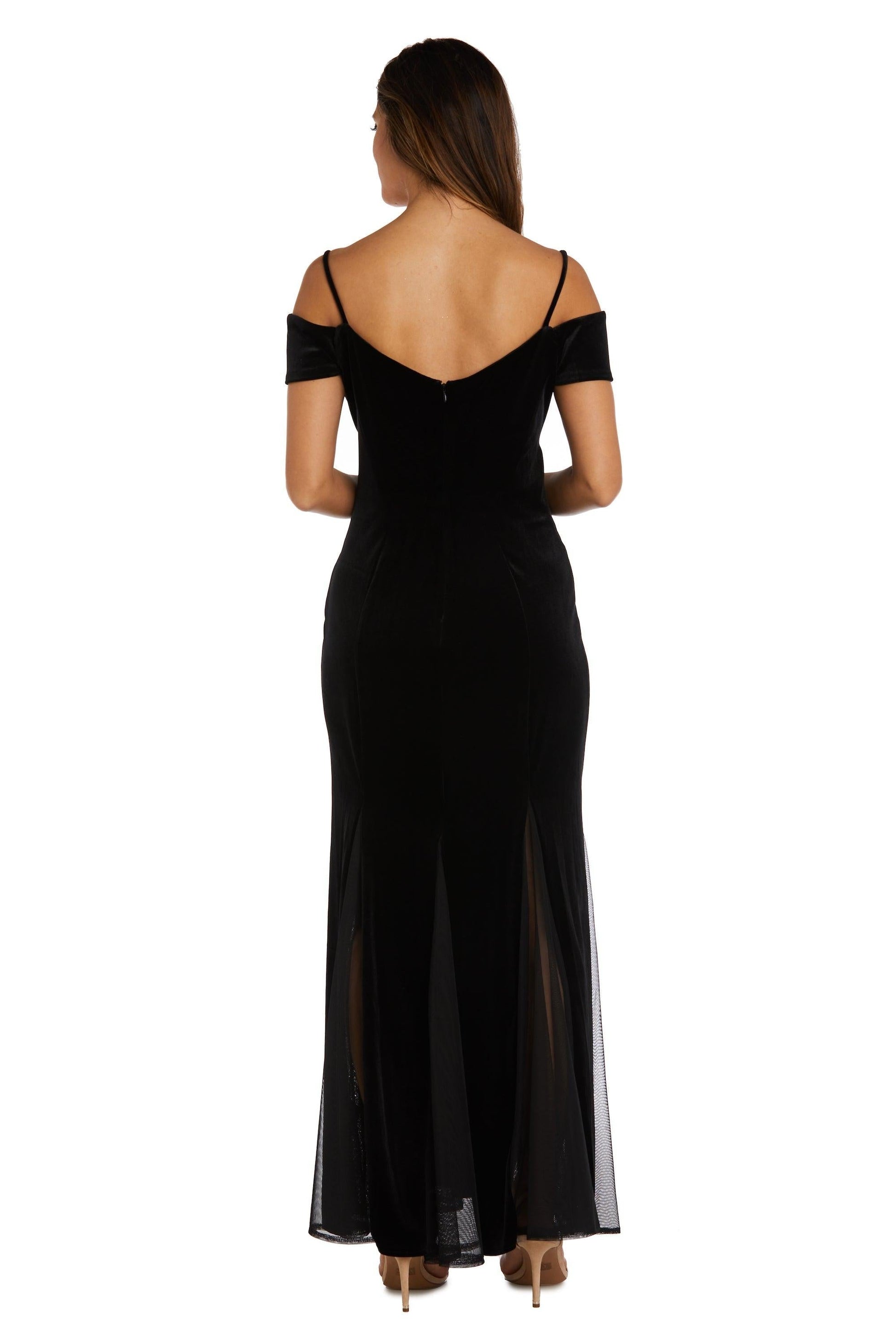 Nightway Long Off Shoulder Formal Velvet Gown 22083
