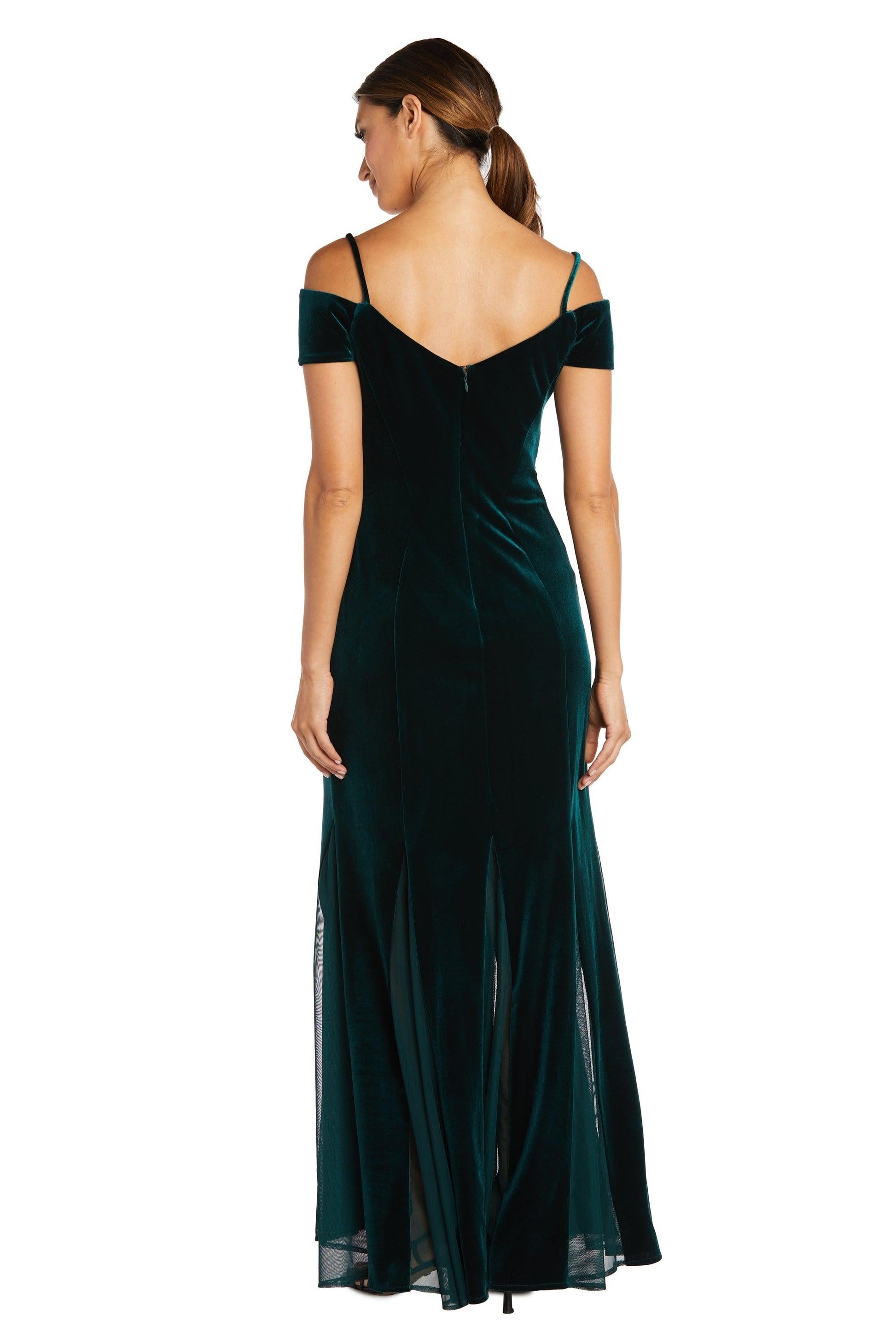 Nightway Long Off Shoulder Formal Velvet Gown 22083