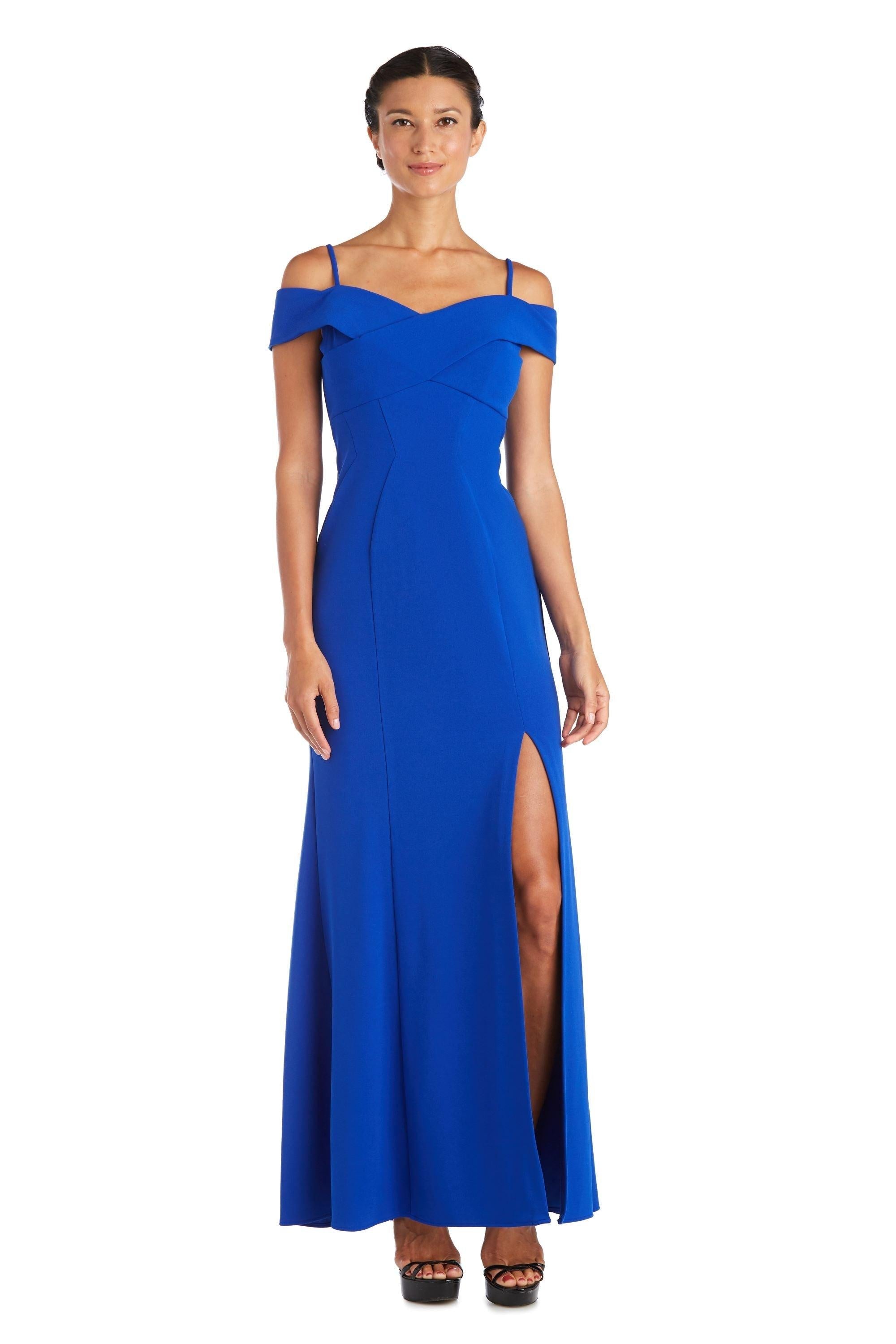 Nightway Long Off Shoulder Petite Formal Gown 21825P - The Dress Outlet
