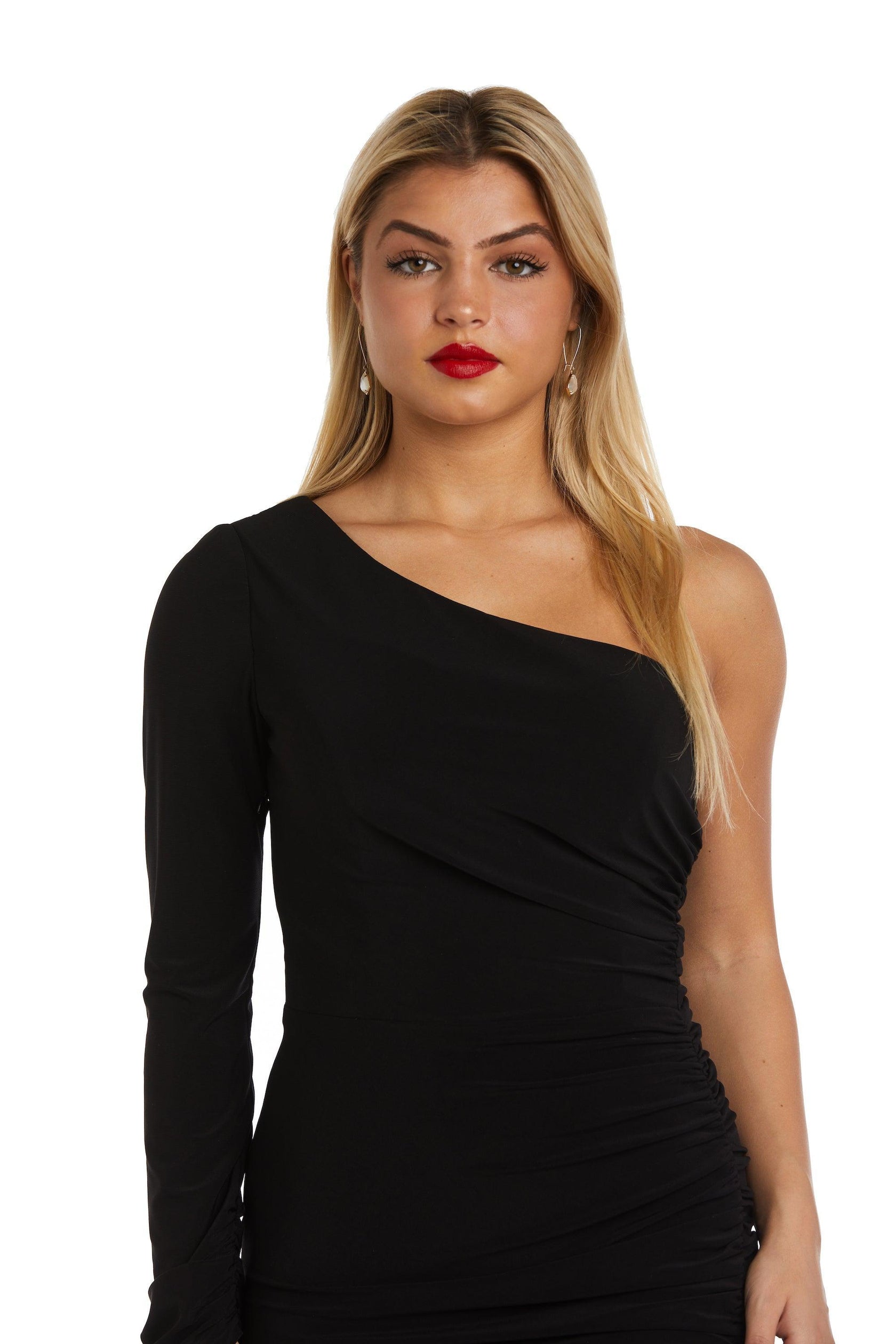 NIGHTWAY Womens Cold Shoulder Full-Length Evening Dress