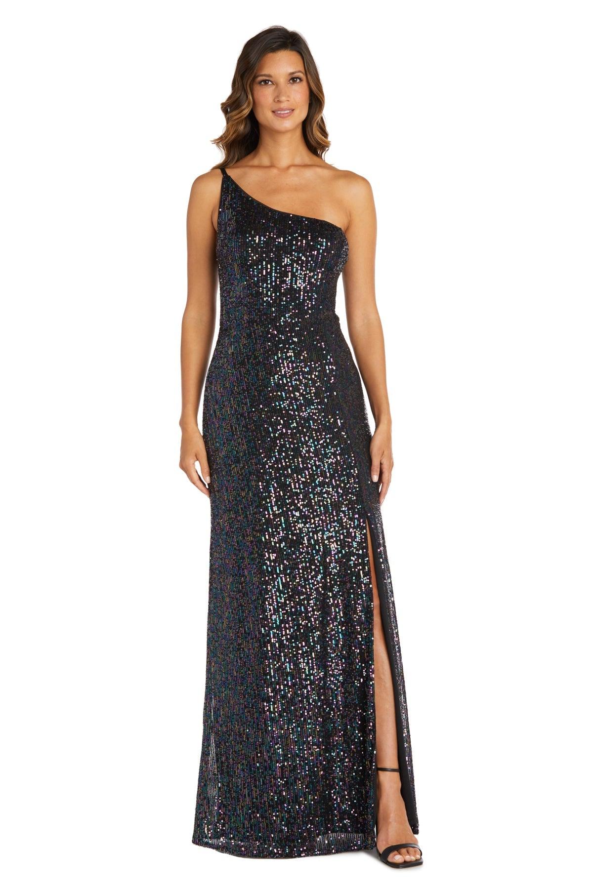 Nightway Long One Shoulder Petite Formal Gown 22121P - The Dress Outlet