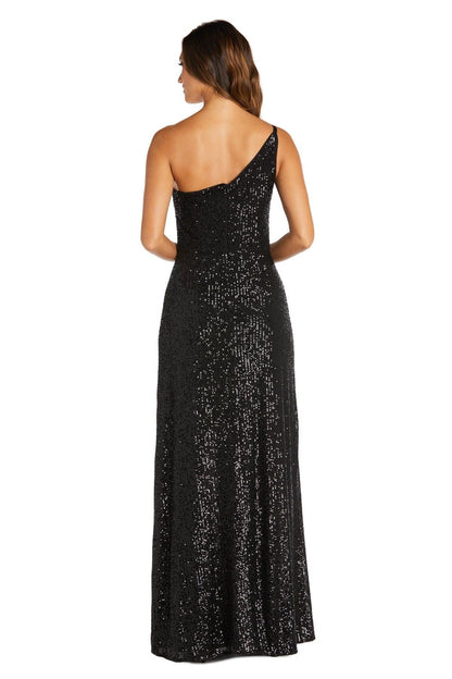 Nightway Long One Shoulder Petite Formal Gown 22121P - The Dress Outlet