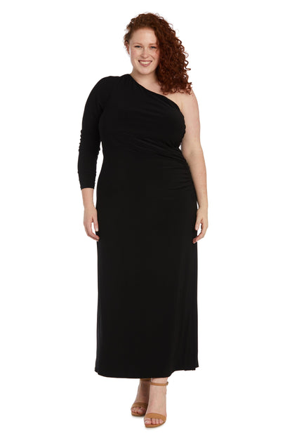 Nightway Long One Shoulder Plus Size Dress 22158W - The Dress Outlet