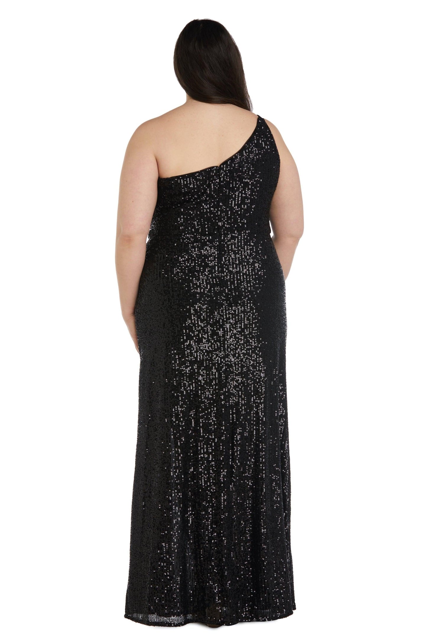 Nightway Long One Shoulder Plus Size Gown 22121W - The Dress Outlet