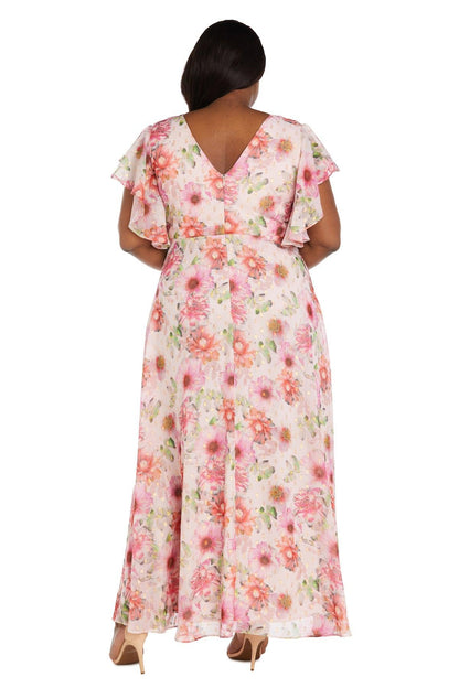 Nightway Long Plus Size Floral Maxi Dress 22140W - The Dress Outlet