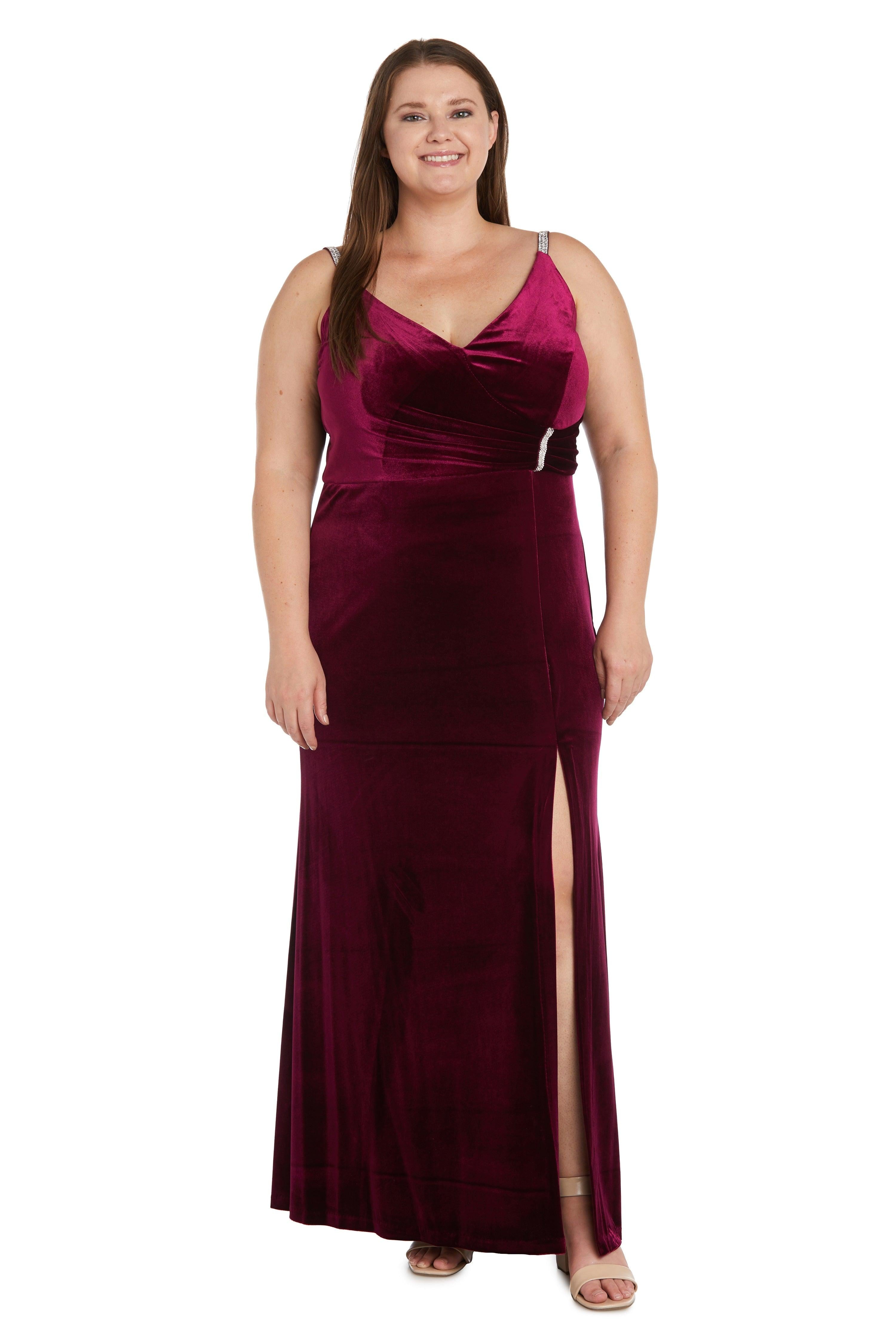 Nightway Long Plus Size Velvet Formal Gown 22093W | The Dress Outlet Nightway Long Plus Size Velvet Formal Gown 22093W | The Dress Outlet