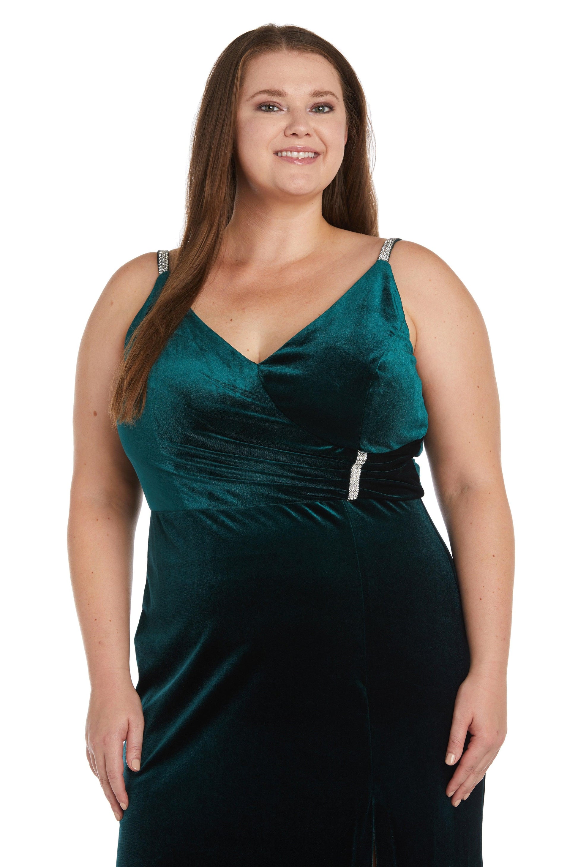 Nightway Long Plus Size Velvet Formal Gown 22093W