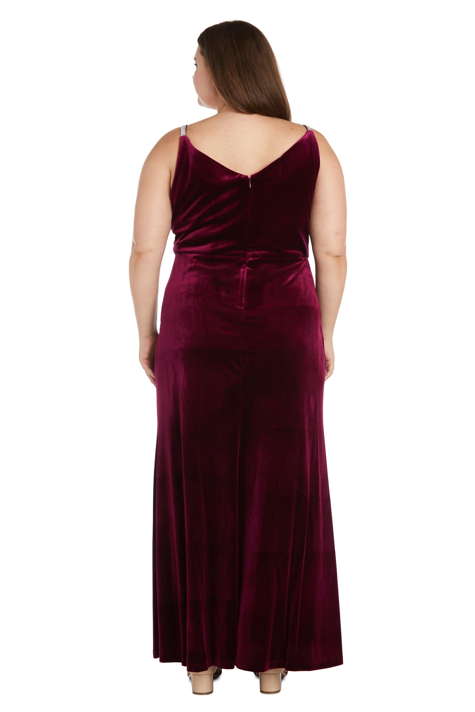 Nightway Long Plus Size Velvet Formal Gown 22093W